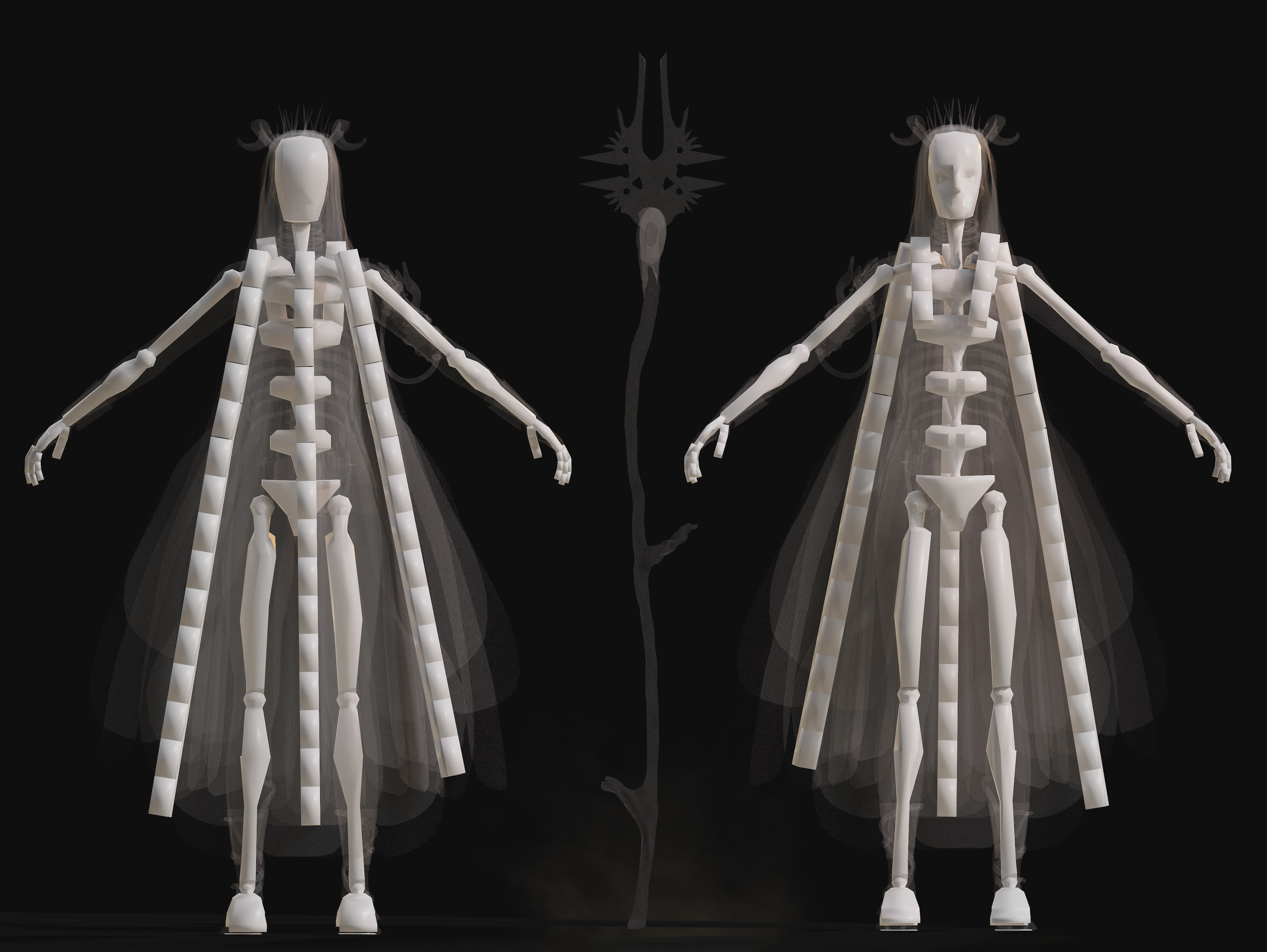 Dark Archangel Low-poly 3D model_12