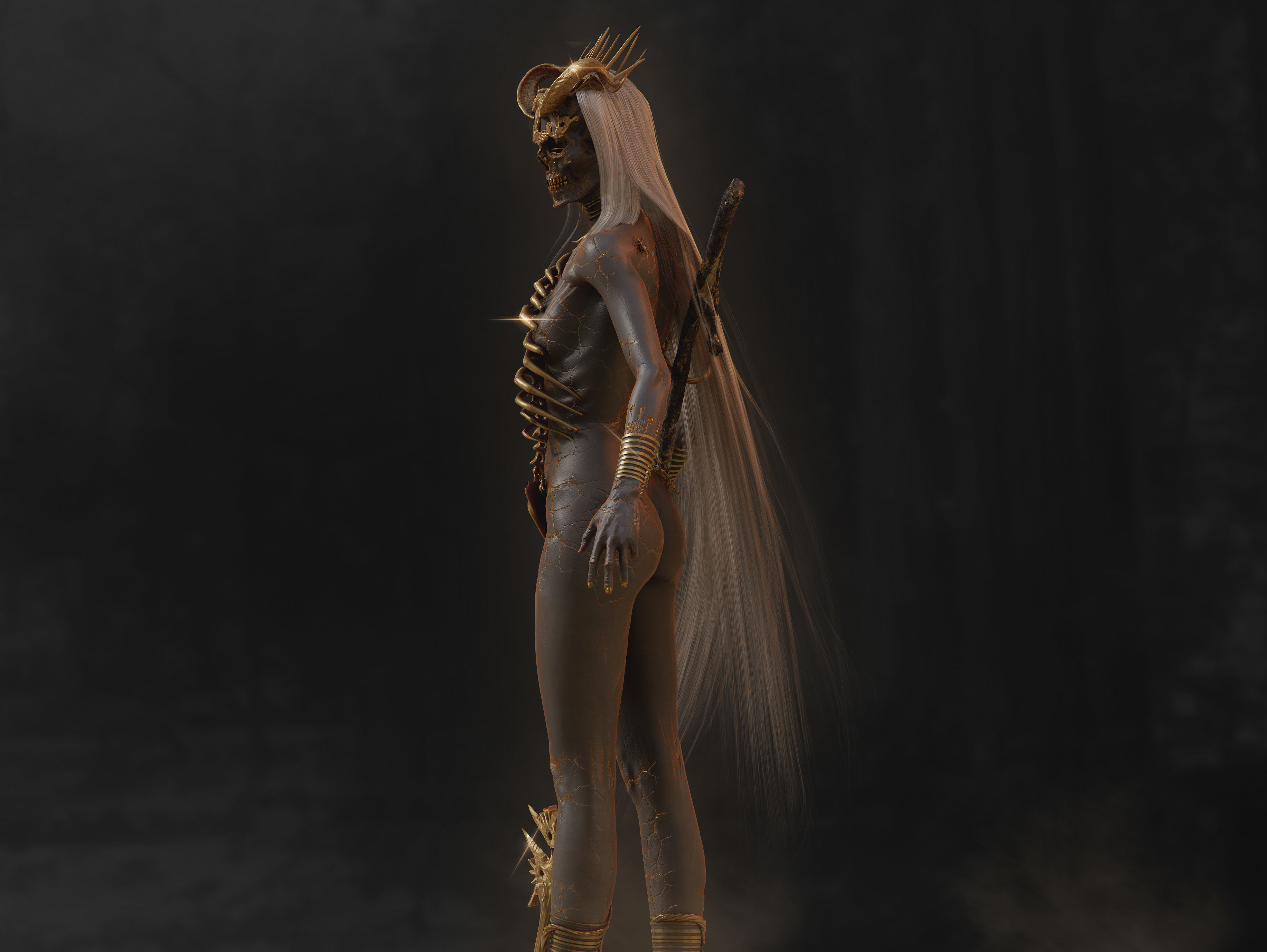 Dark Archangel Low-poly 3D model_5