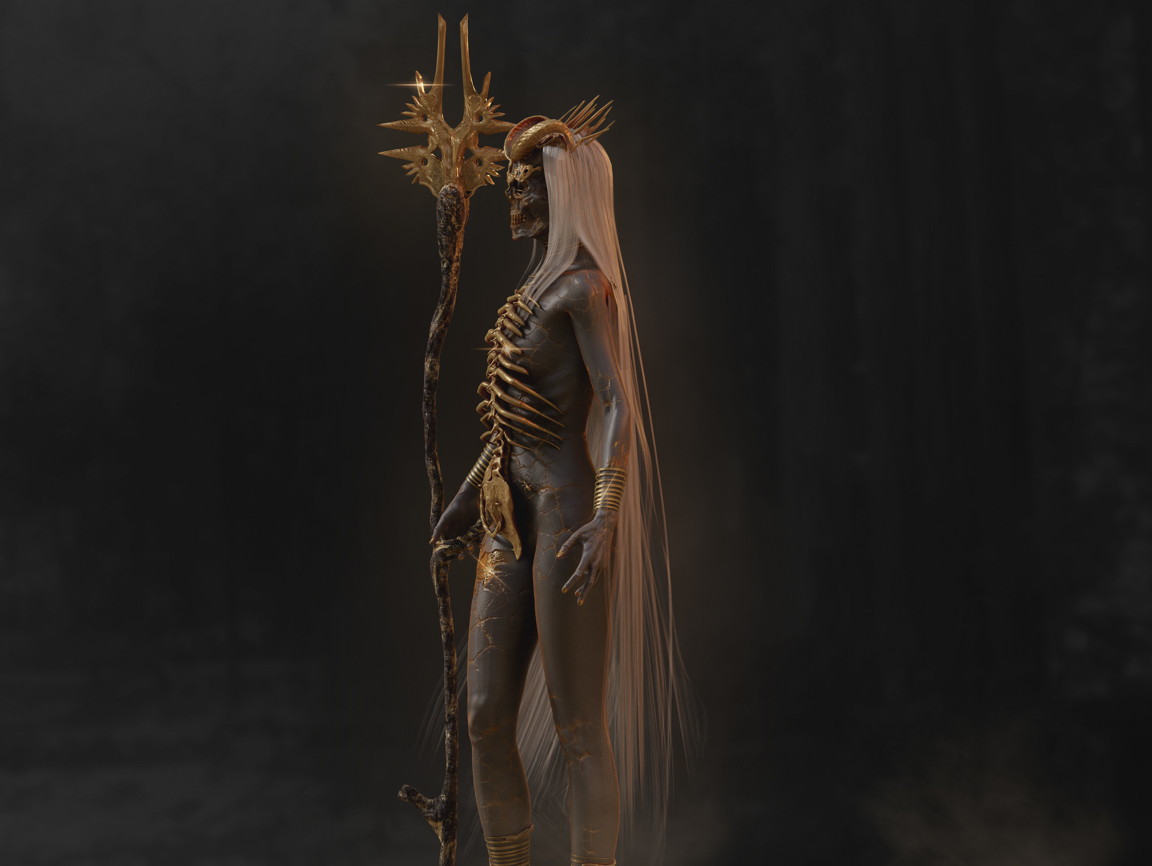 Dark Archangel Low-poly 3D model_7