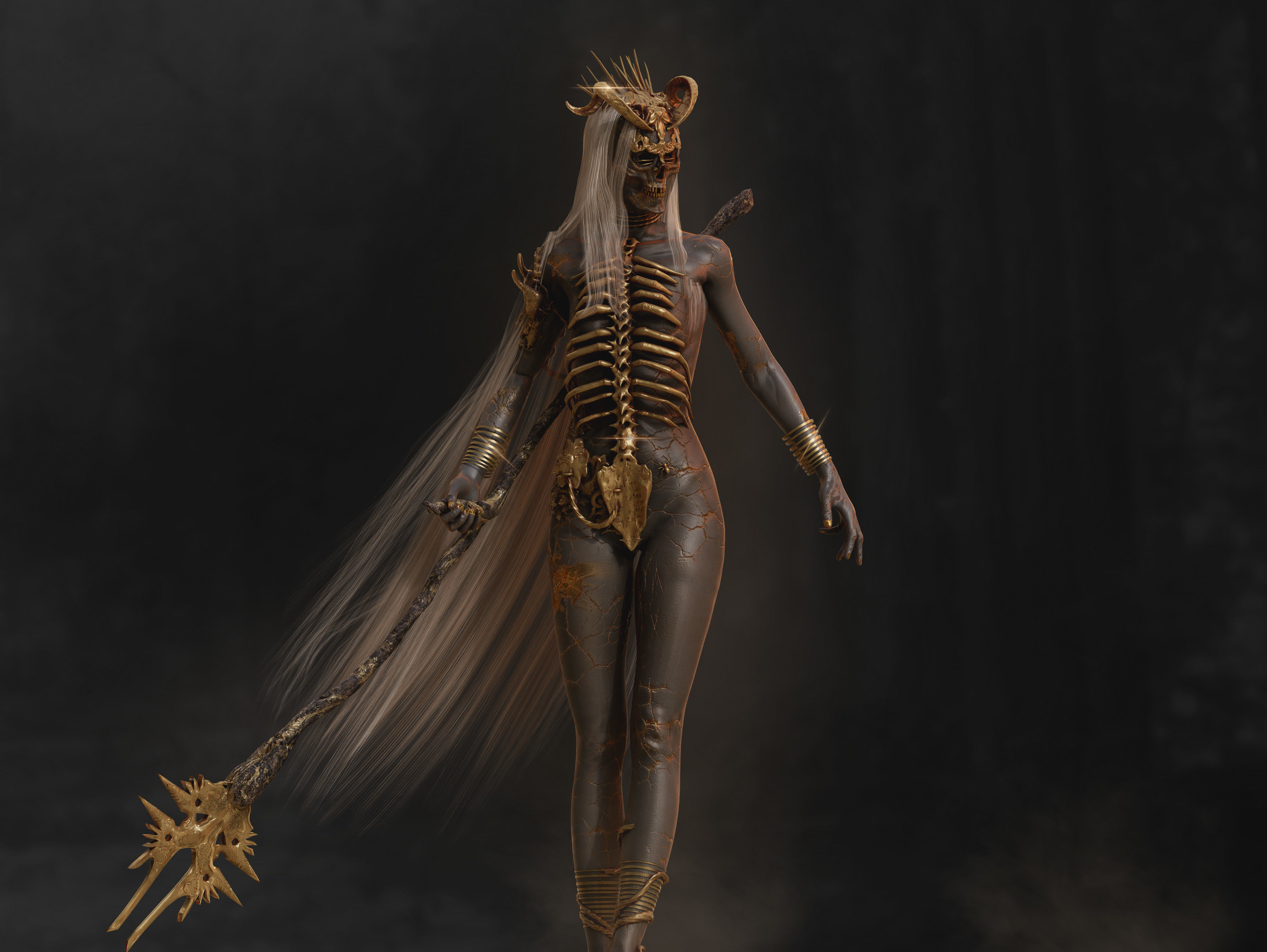 Dark Archangel Low-poly 3D model_10