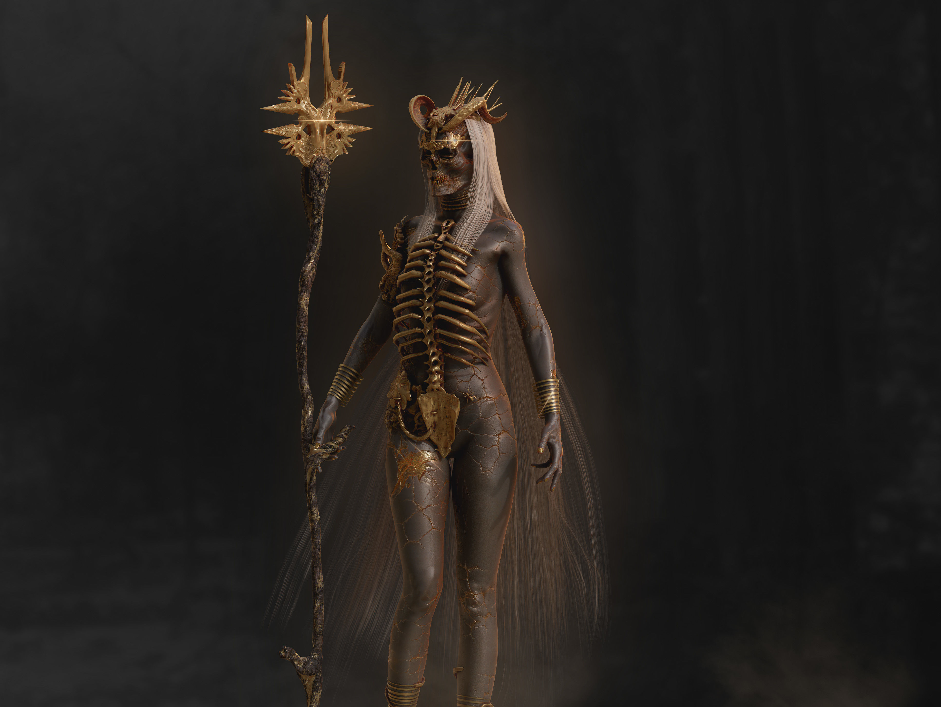 Dark Archangel Low-poly 3D model_6