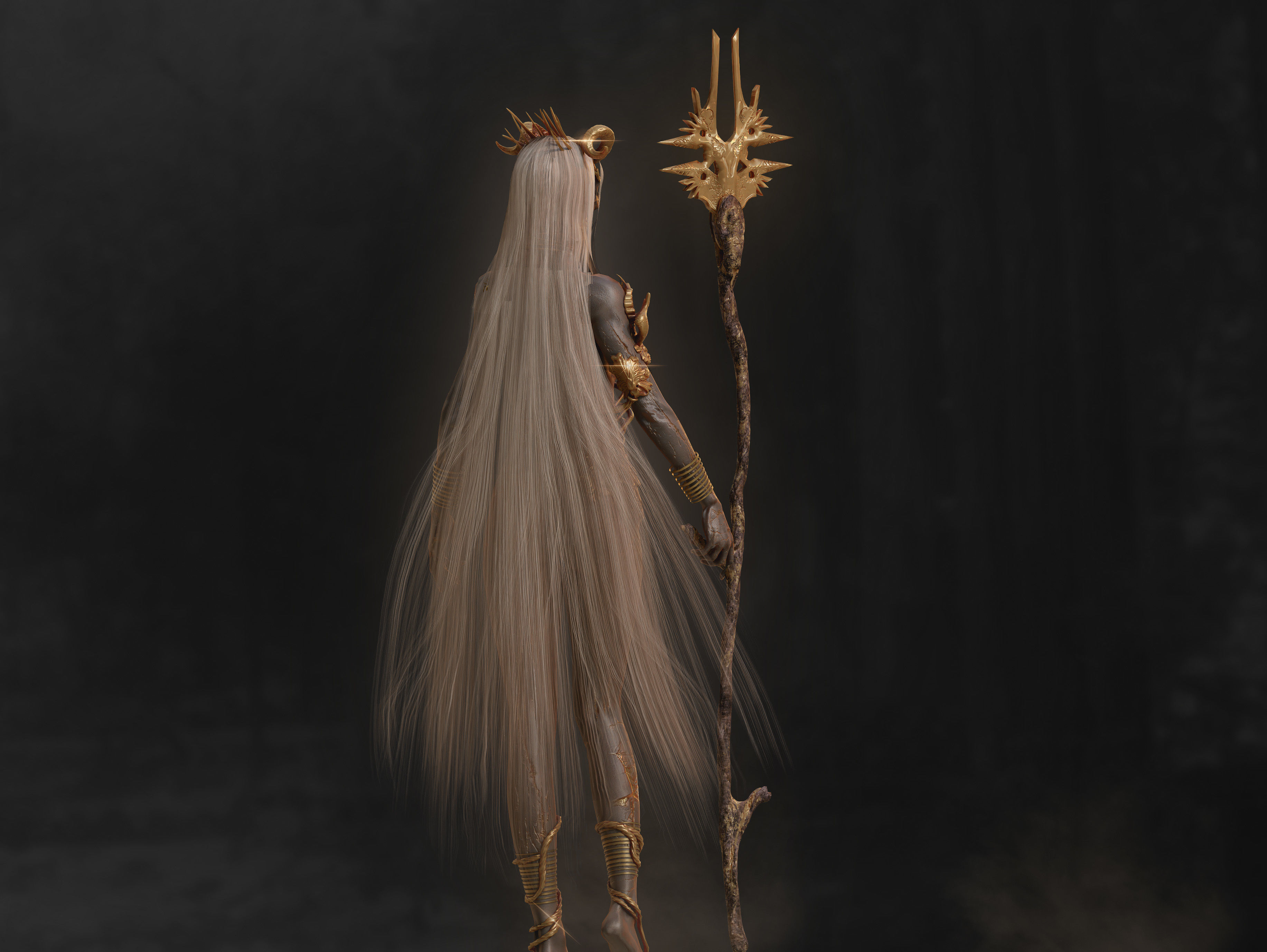 Dark Archangel Low-poly 3D model_8