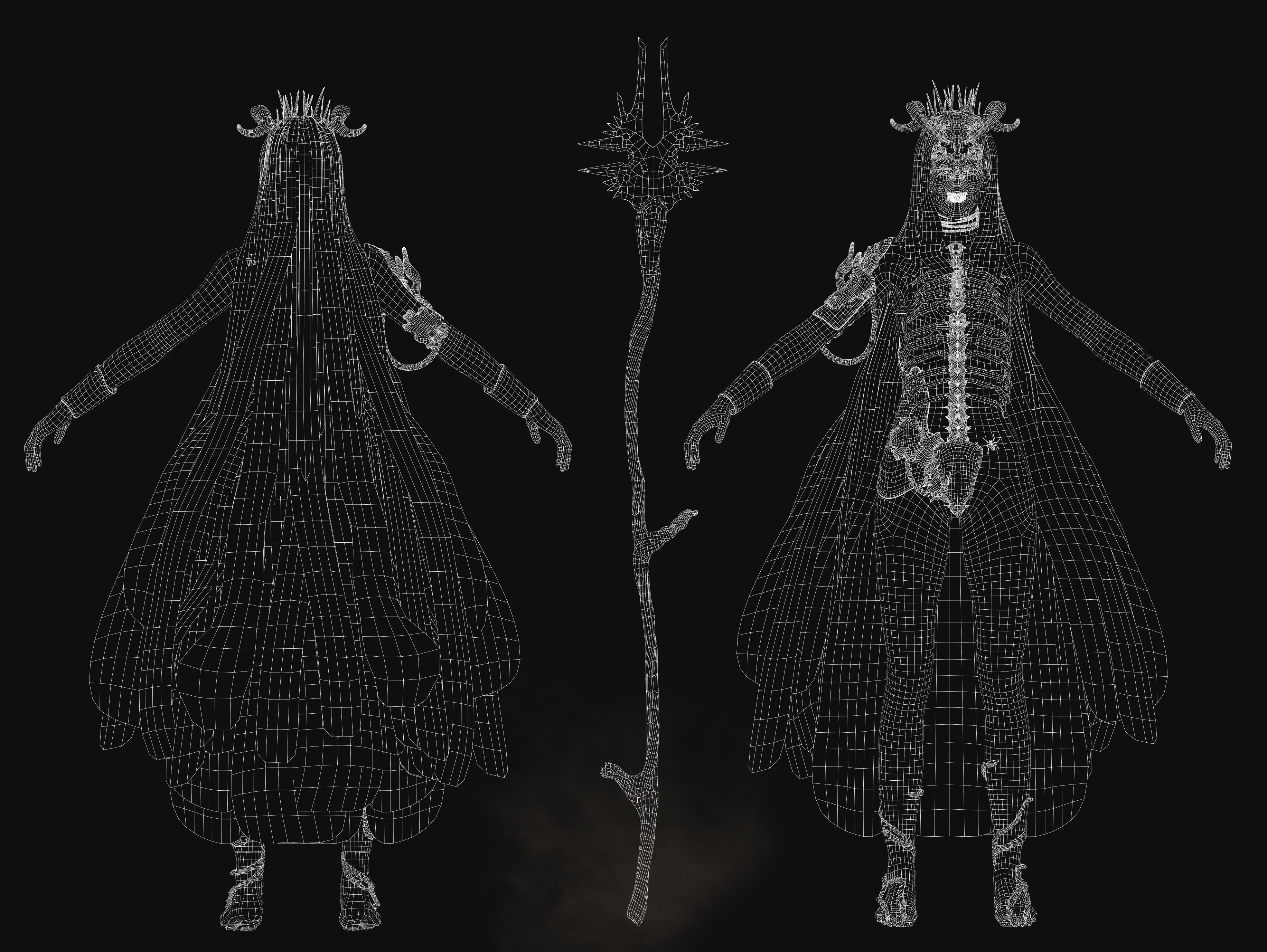 Dark Archangel Low-poly 3D model_11