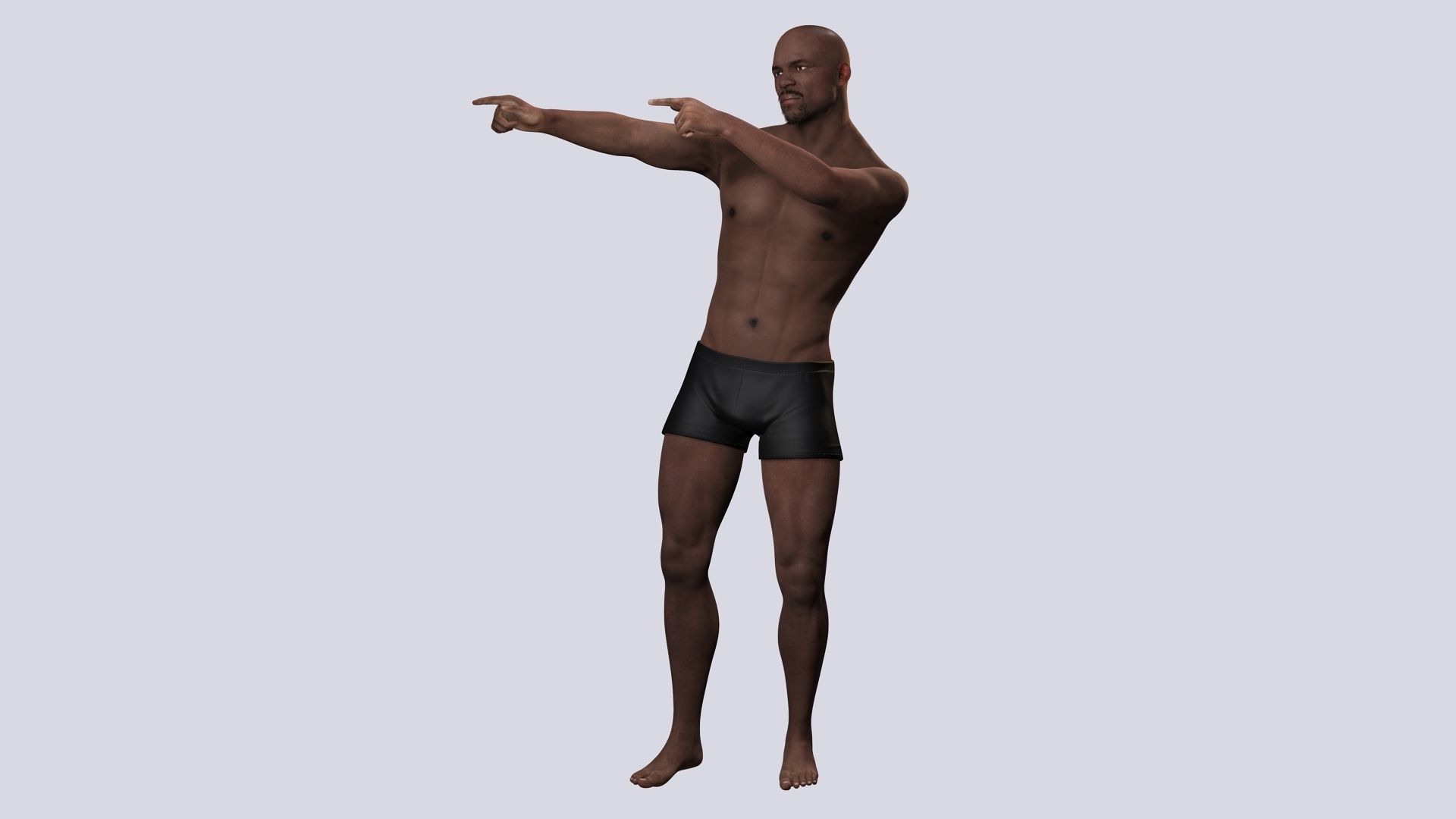 Terry Crews Realistic African American Man Low-poly 3D model_2