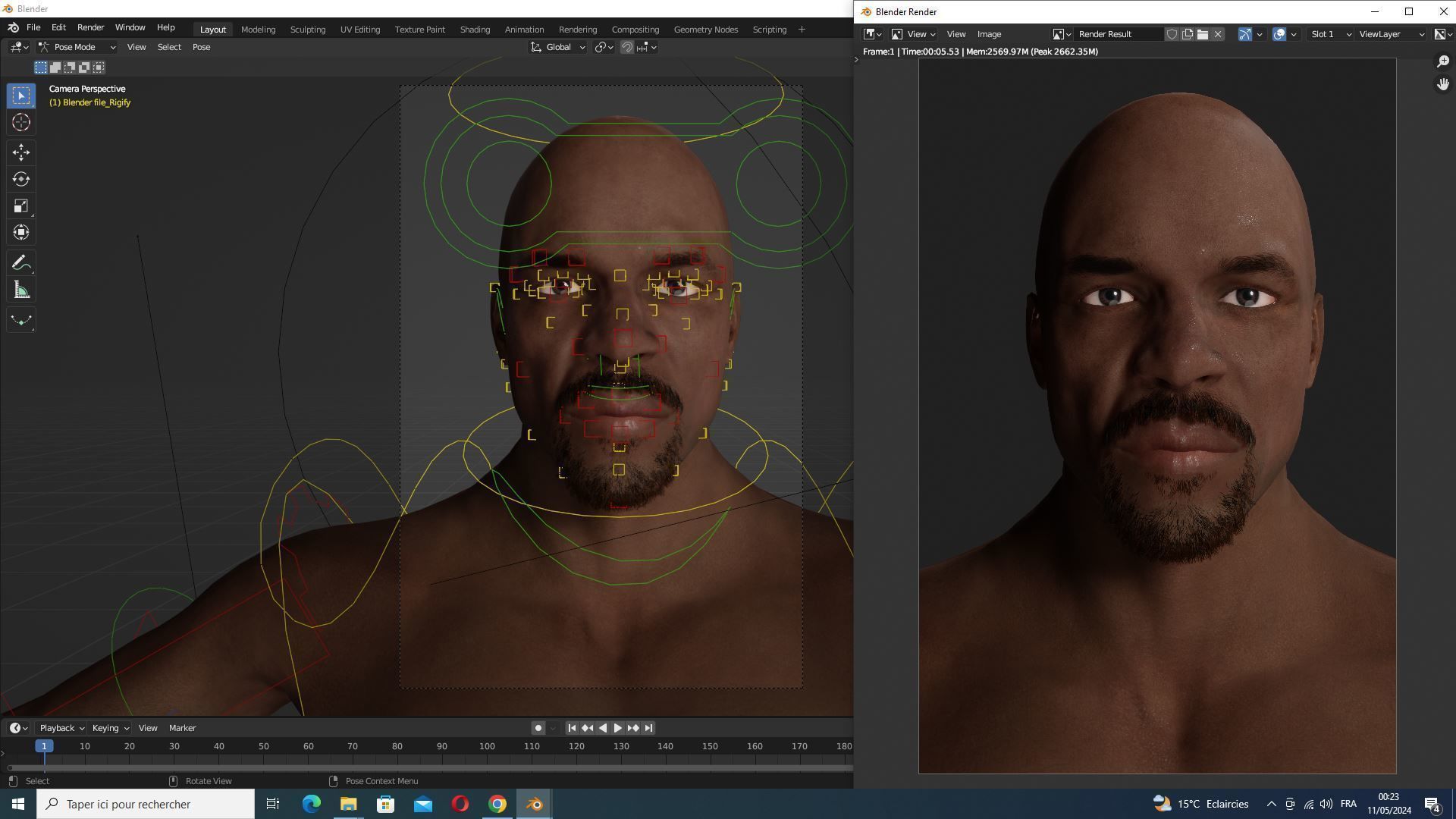 Terry Crews Realistic African American Man Low-poly 3D model_18