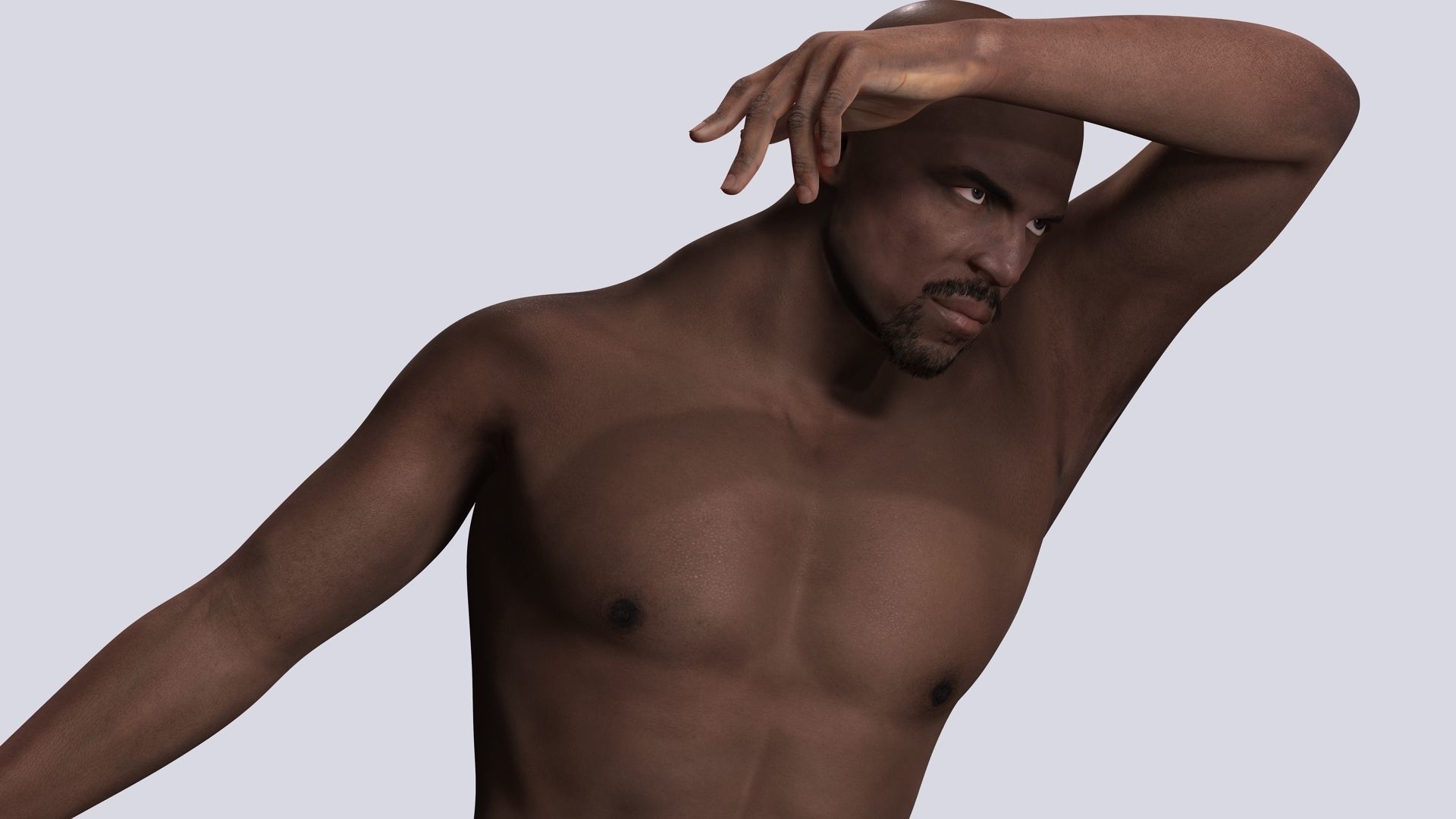Terry Crews Realistic African American Man Low-poly 3D model_4