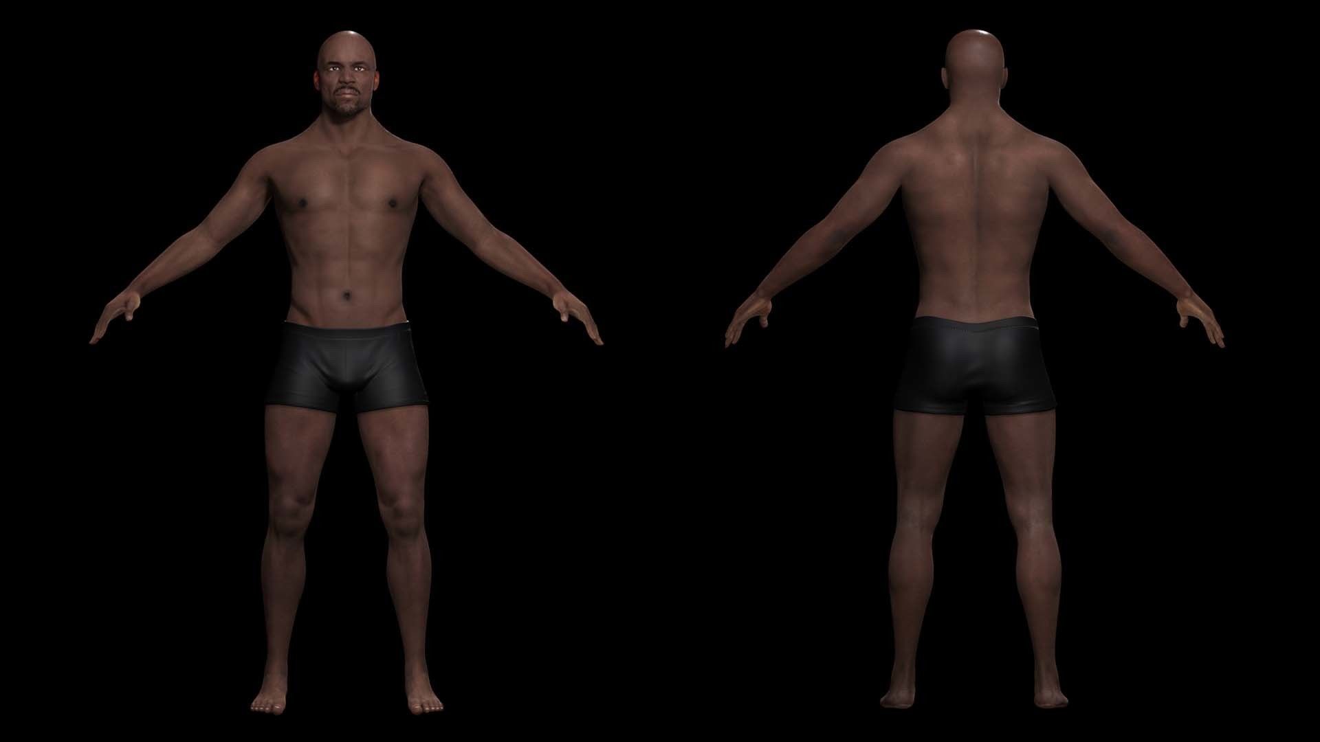 Terry Crews Realistic African American Man Low-poly 3D model_1