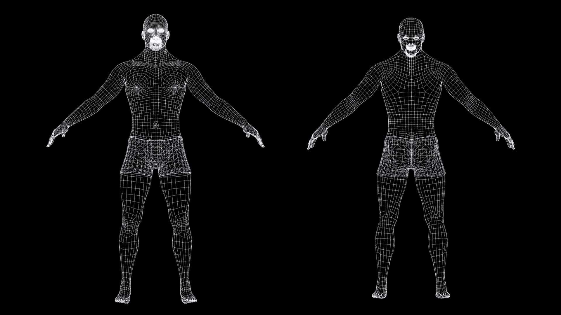 Terry Crews Realistic African American Man Low-poly 3D model_15