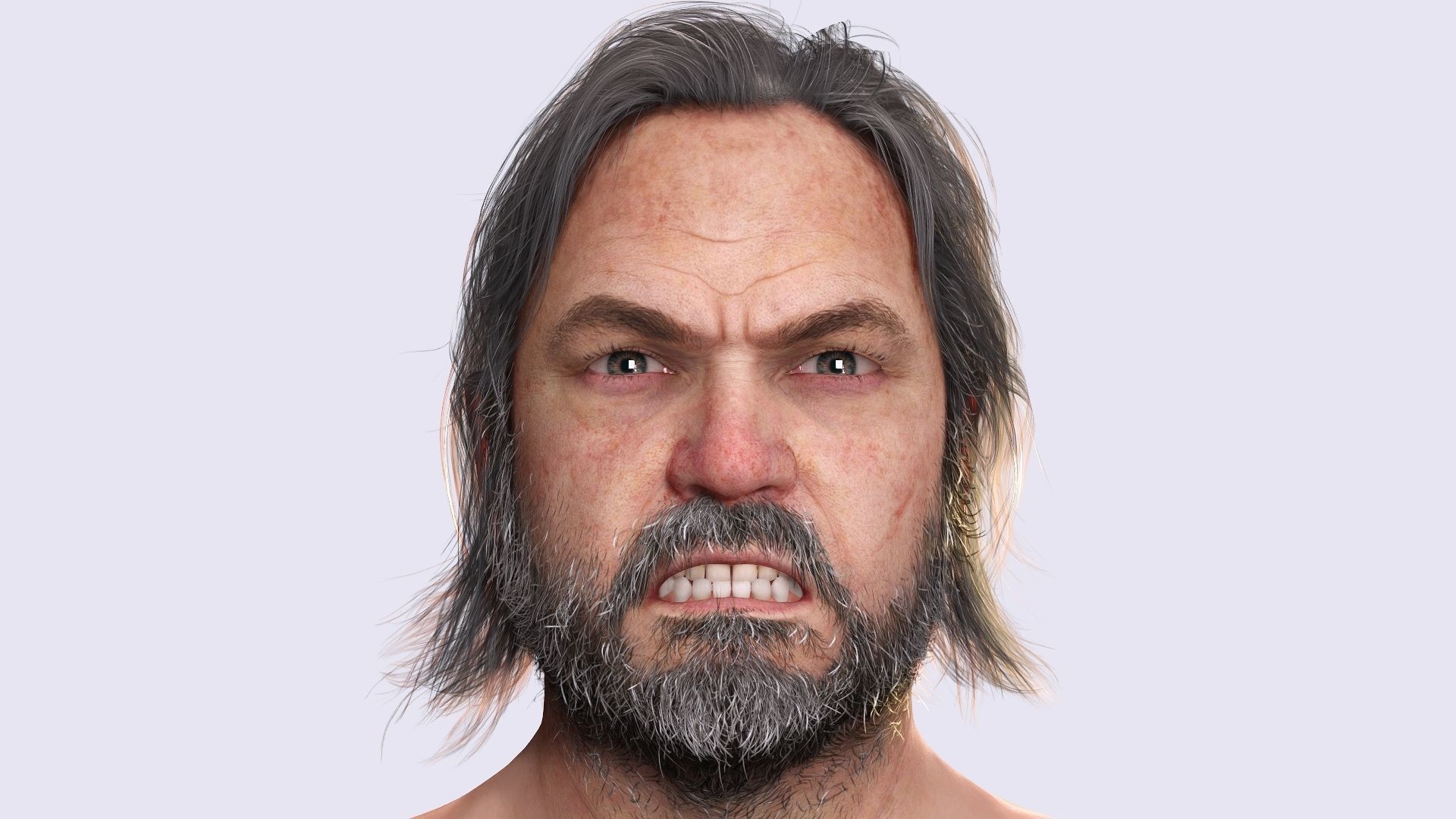 Realistic Fat Old Man Mid Age Low-poly 3D model_6