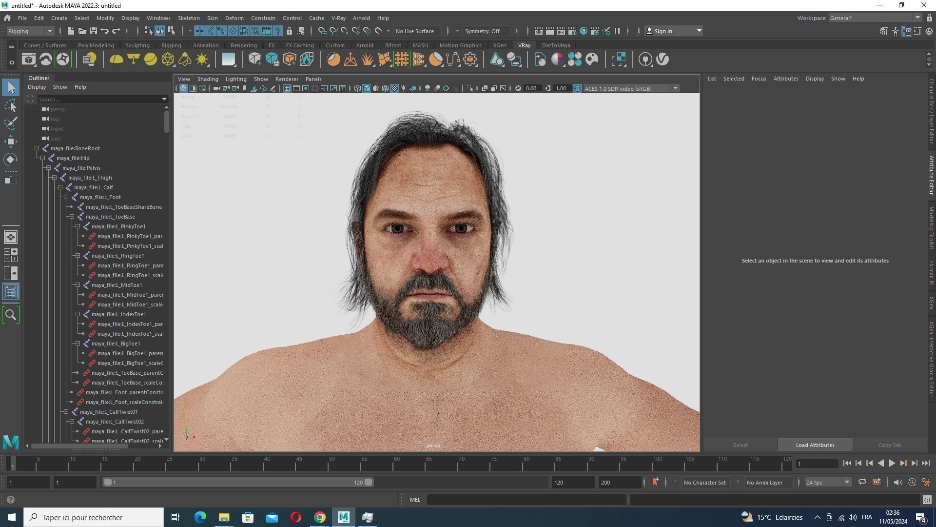 Realistic Fat Old Man Mid Age Low-poly 3D model_27