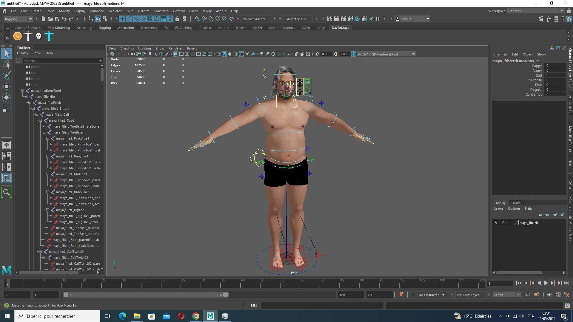 Realistic Fat Old Man Mid Age Low-poly 3D model_26