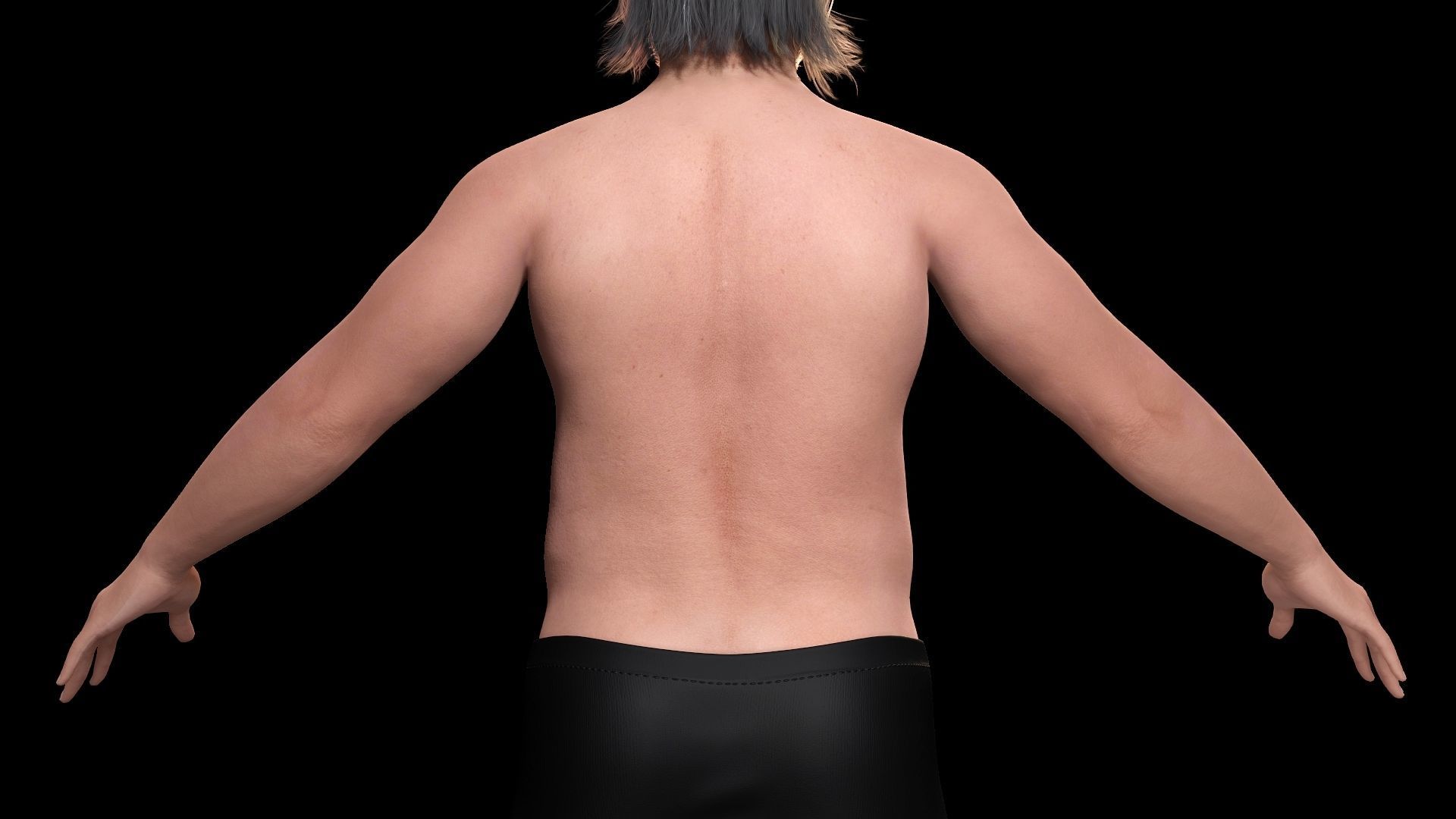 Realistic Fat Old Man Mid Age Low-poly 3D model_14