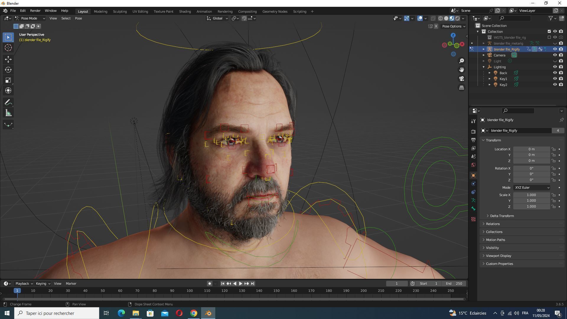 Realistic Fat Old Man Mid Age Low-poly 3D model_20