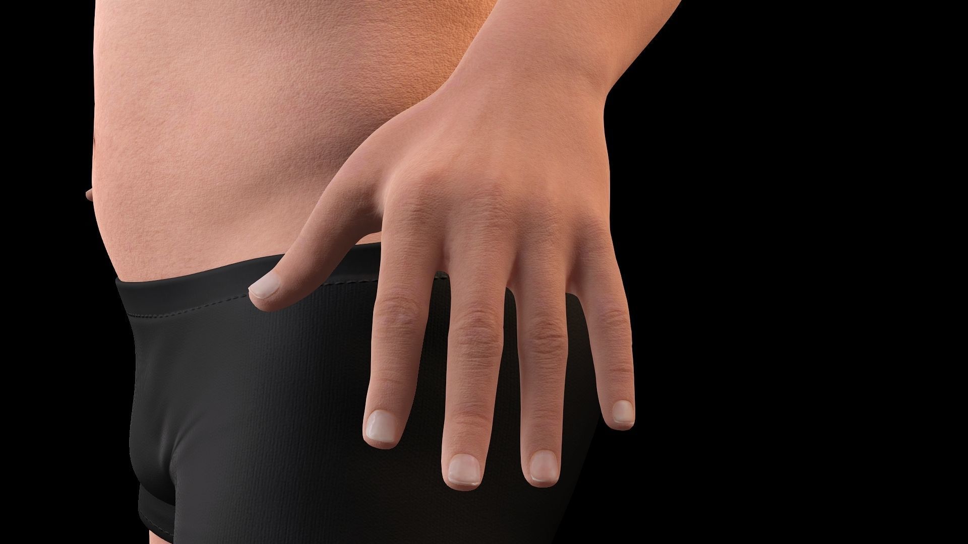 Realistic Fat Old Man Mid Age Low-poly 3D model_15