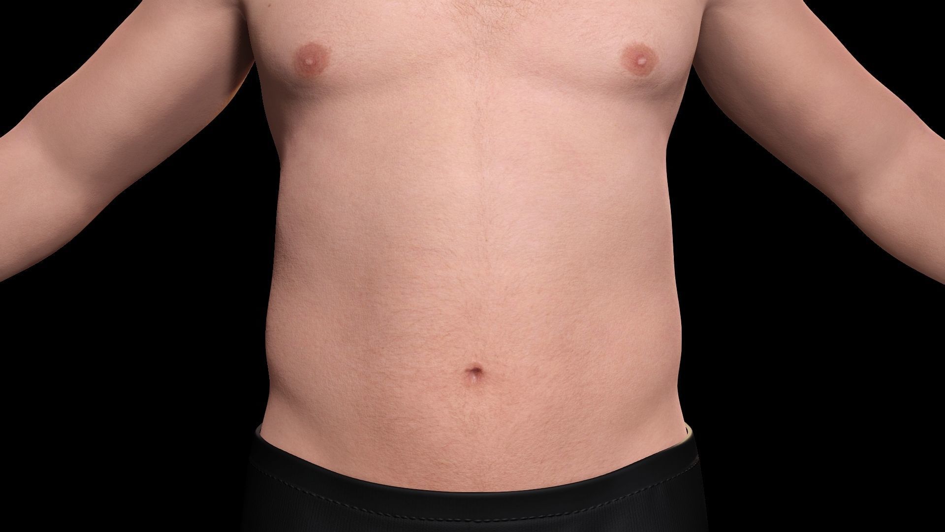 Realistic Fat Old Man Mid Age Low-poly 3D model_13