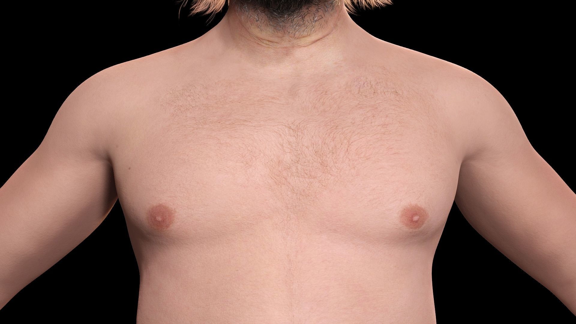 Realistic Fat Old Man Mid Age Low-poly 3D model_12