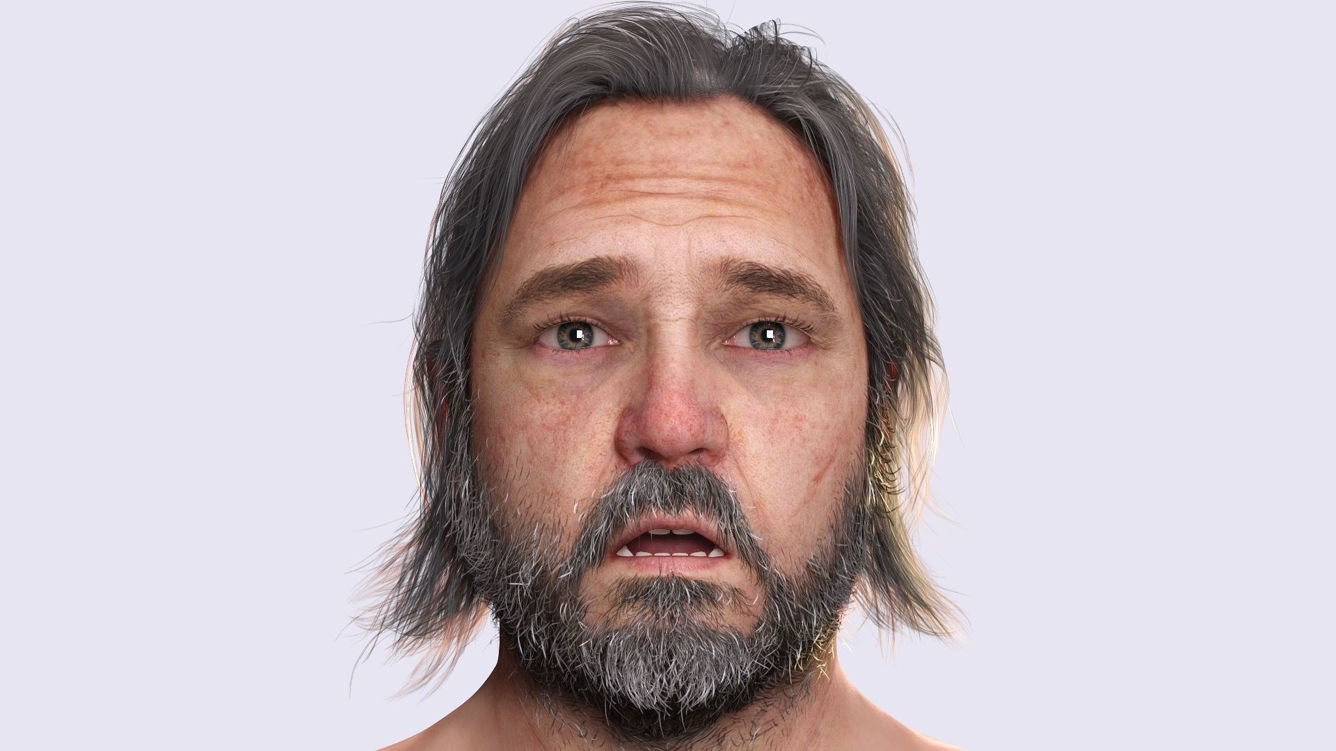 Realistic Fat Old Man Mid Age Low-poly 3D model_5