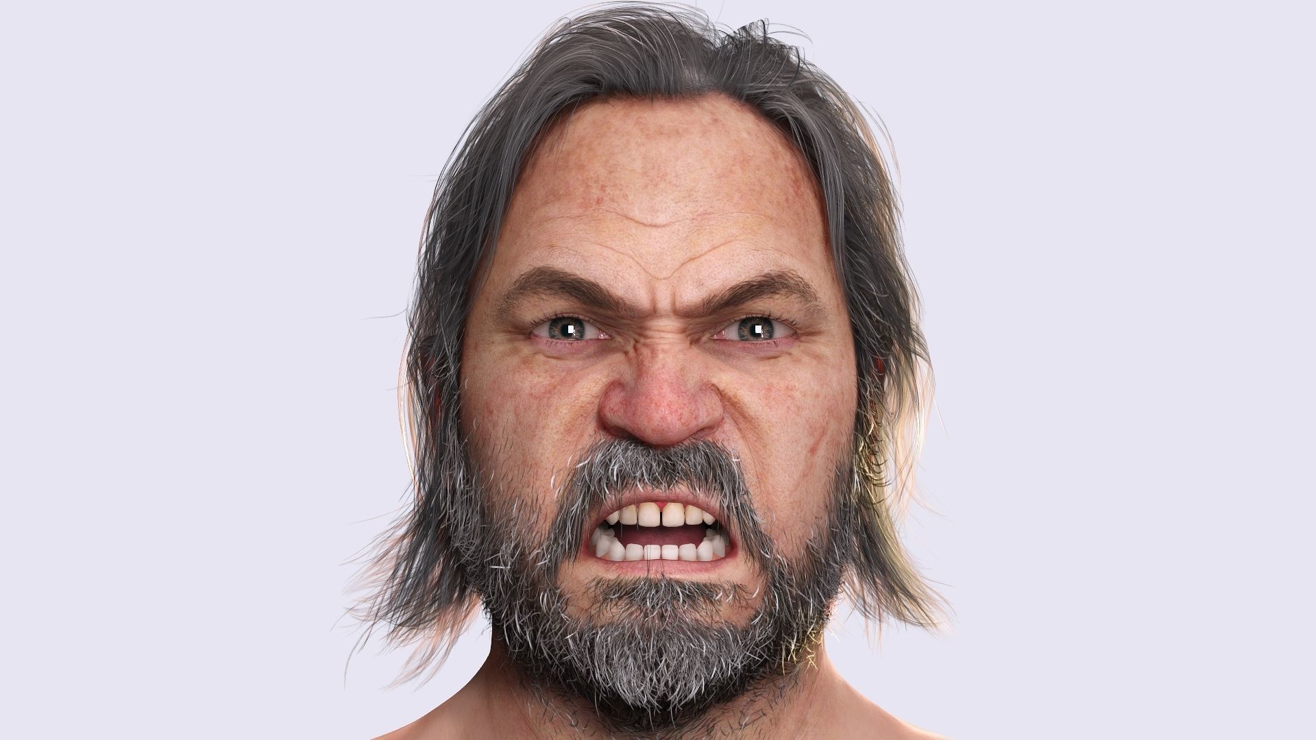 Realistic Fat Old Man Mid Age Low-poly 3D model_7