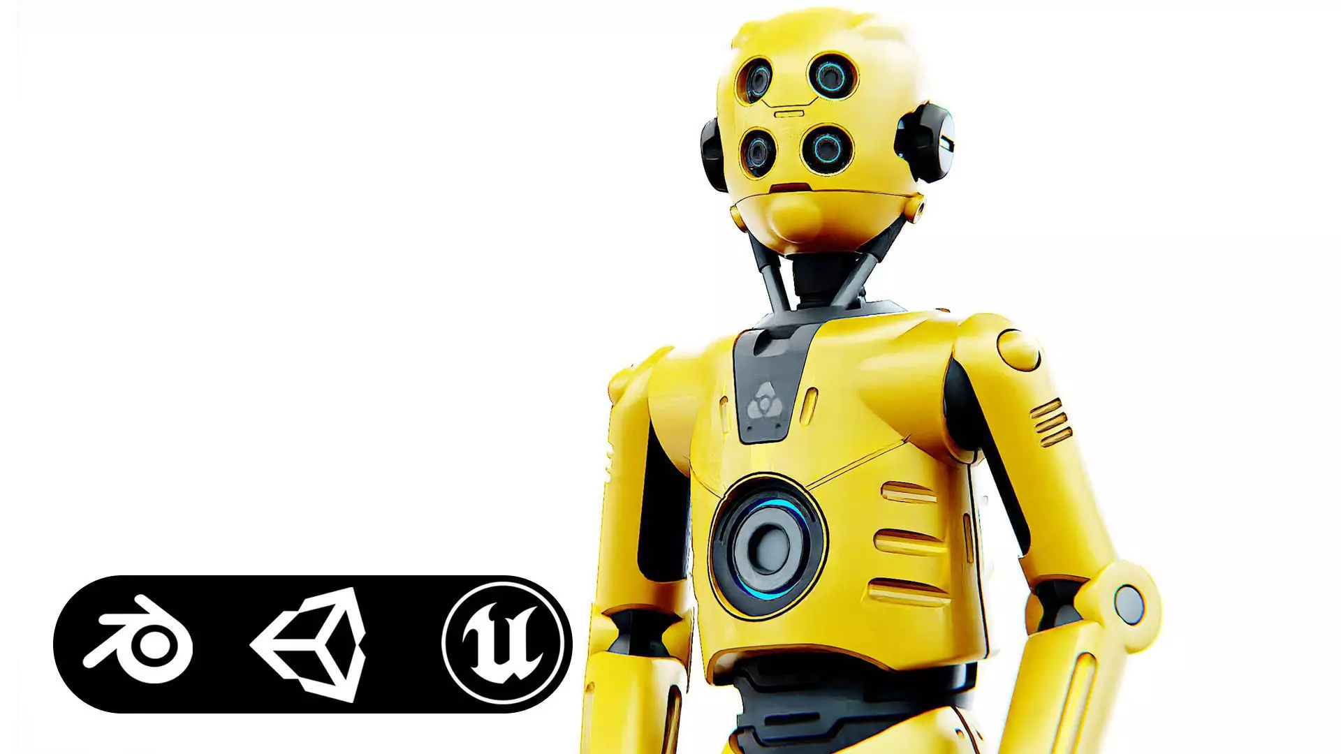 DROID C6-DS V2 Rigged for Unreal Engine - Unity - MIXAMO 3D model_0