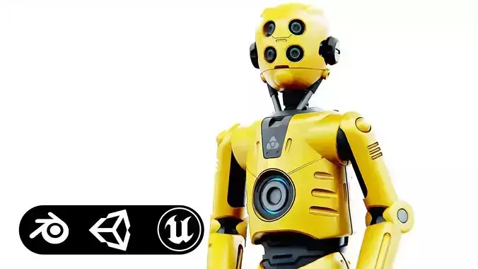 DROID C6-DS V2 Rigged for Unreal Engine - Unity - MIXAMO 3D model