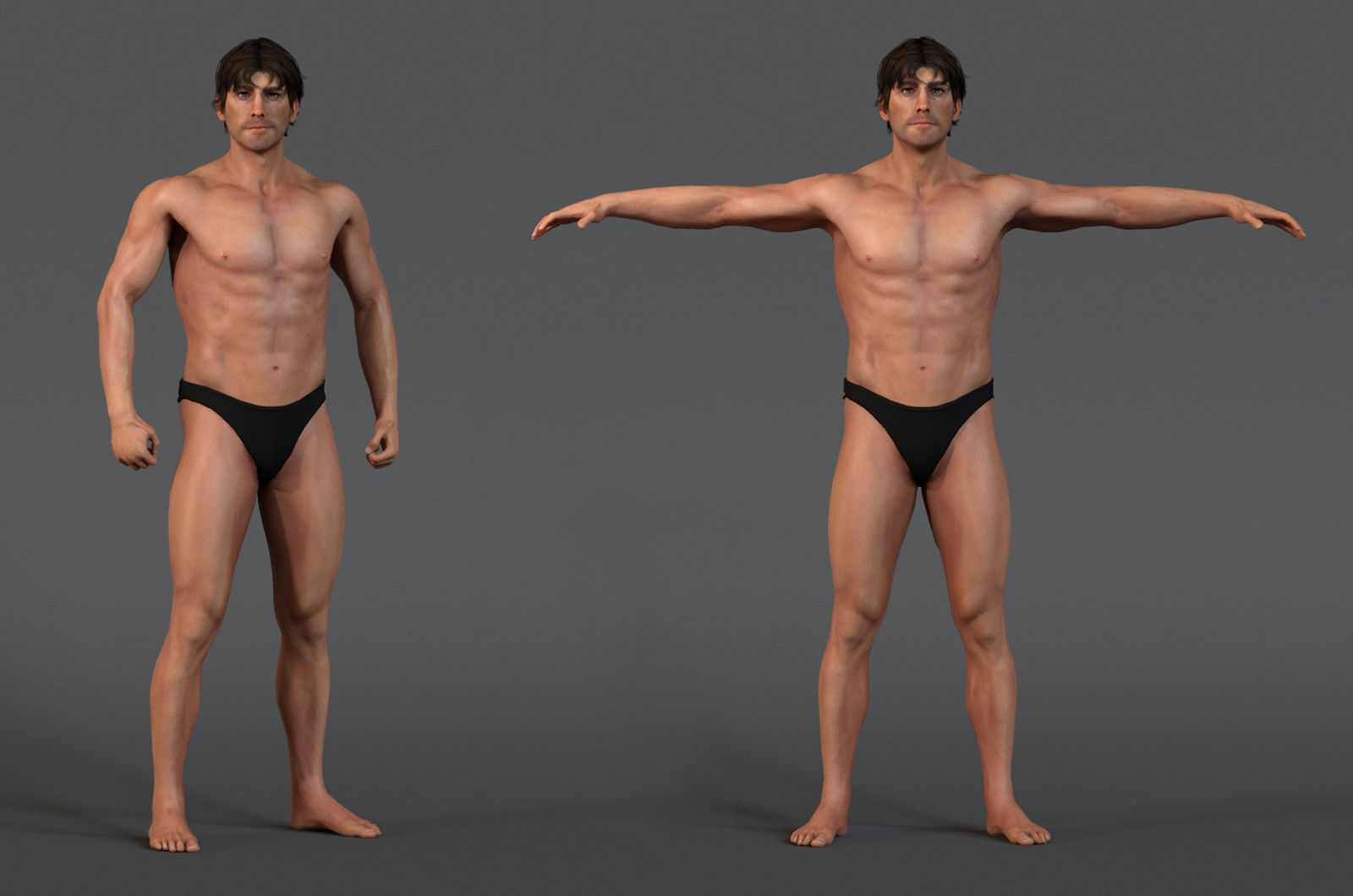 Male Base Rig Low-poly 3D model_3