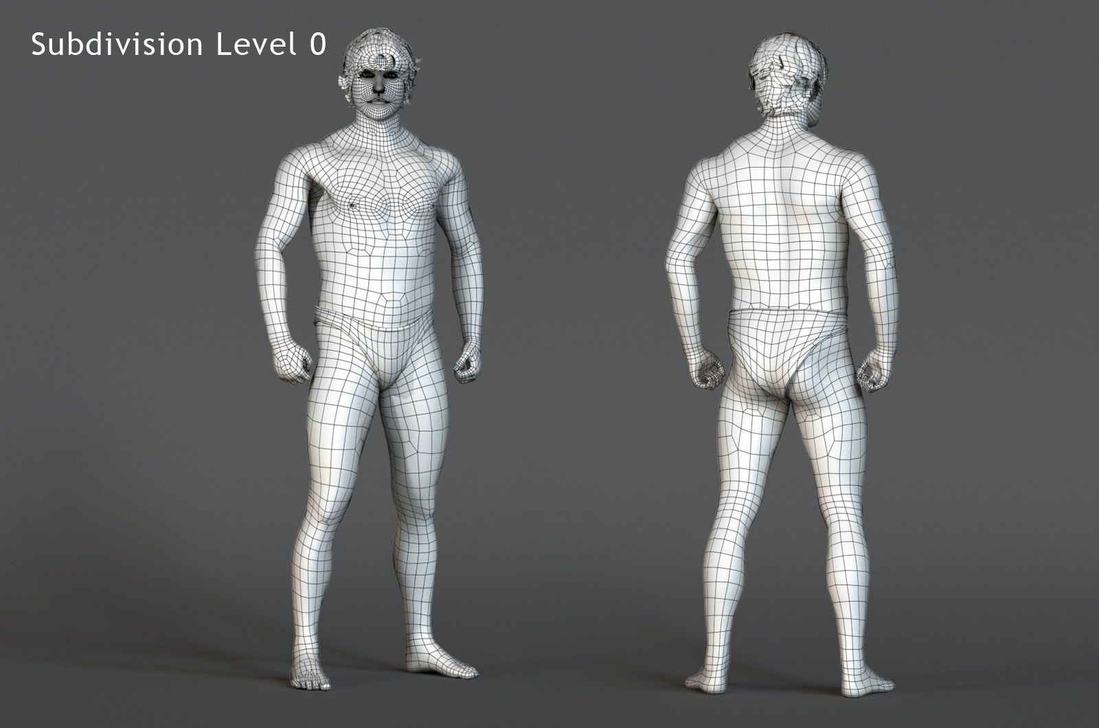 Male Base Rig Low-poly 3D model_21