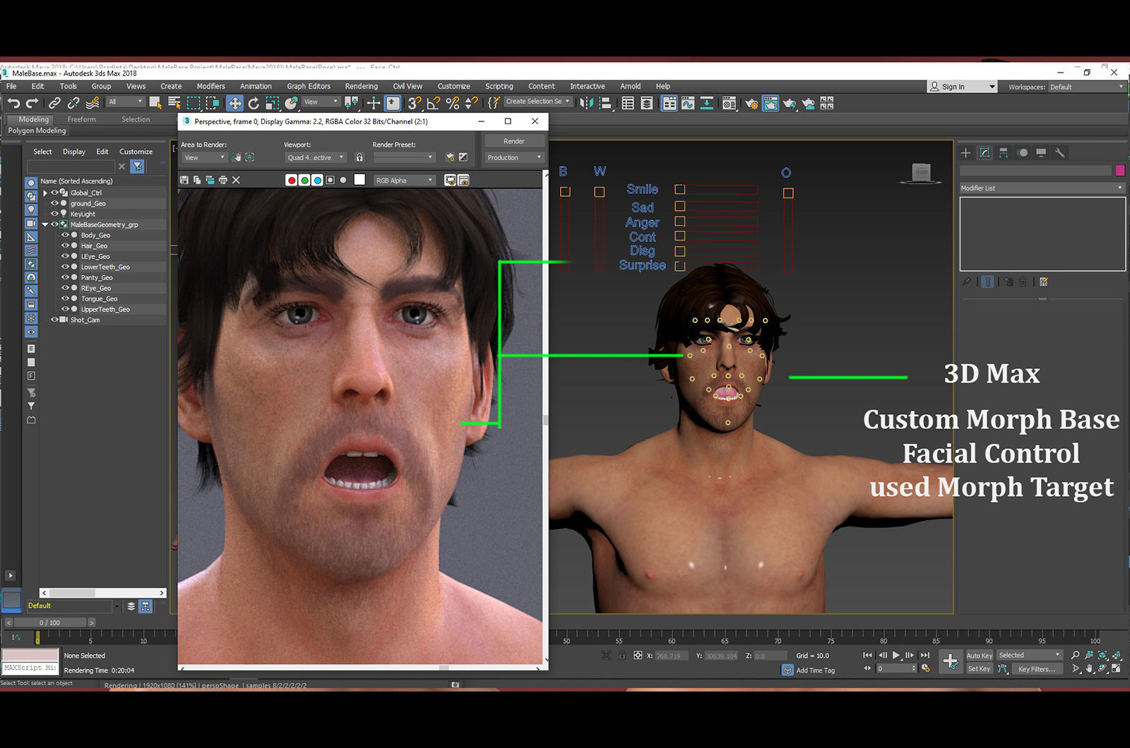 Male Base Rig Low-poly 3D model_19