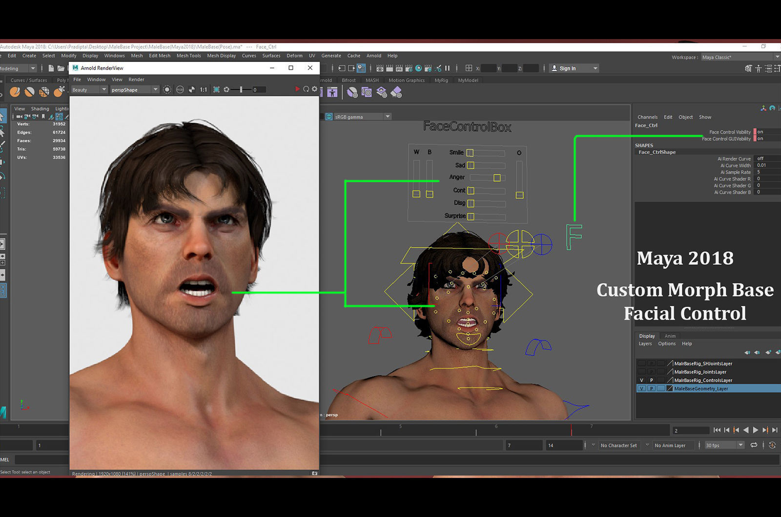 Male Base Rig Low-poly 3D model_17