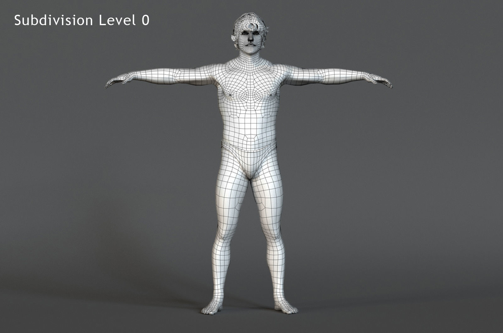 Male Base Rig Low-poly 3D model_22