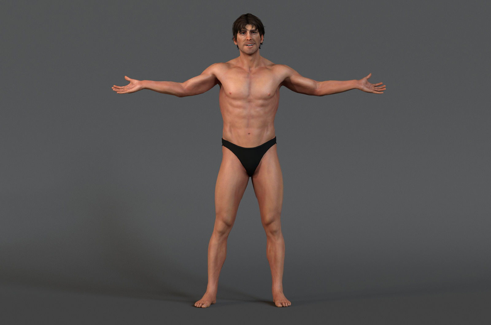 Male Base Rig Low-poly 3D model_5