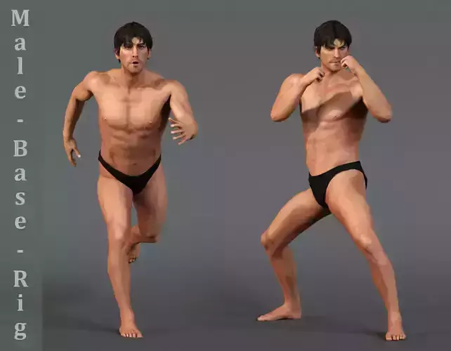 Male Base Rig Low-poly 3D model
