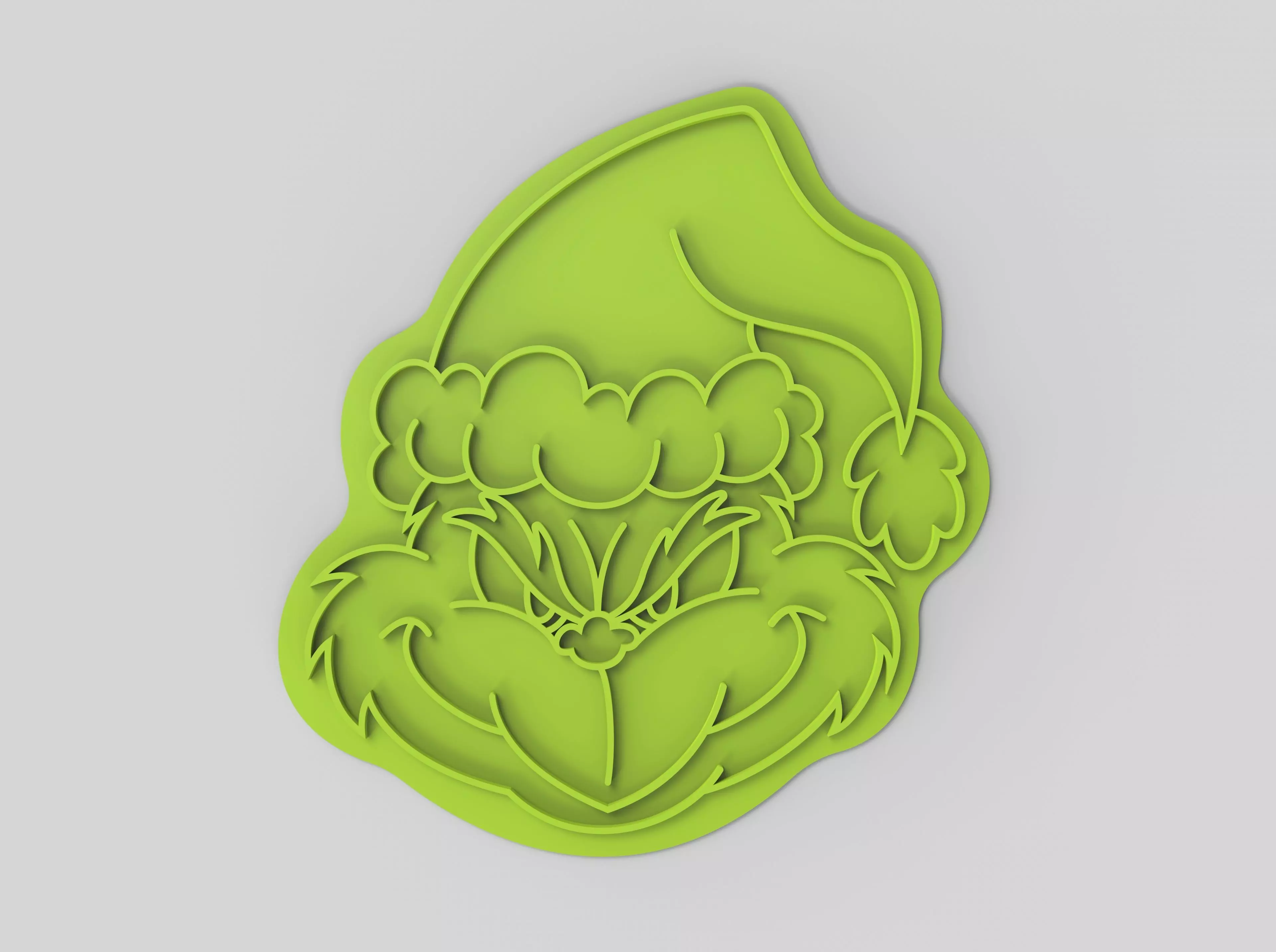 Cookie cutter and stamp - Christmas Grinch 3D print model 3D print model_4