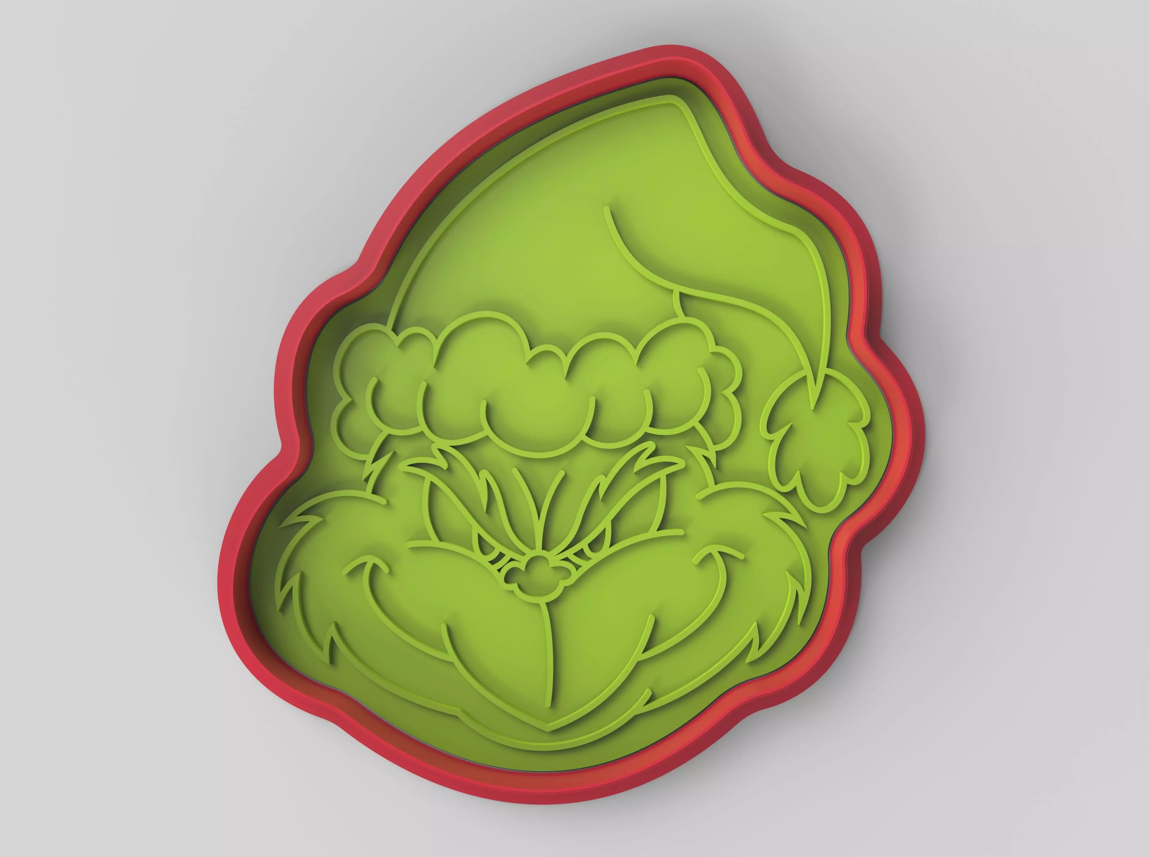 Cookie cutter and stamp - Christmas Grinch 3D print model 3D print model_3
