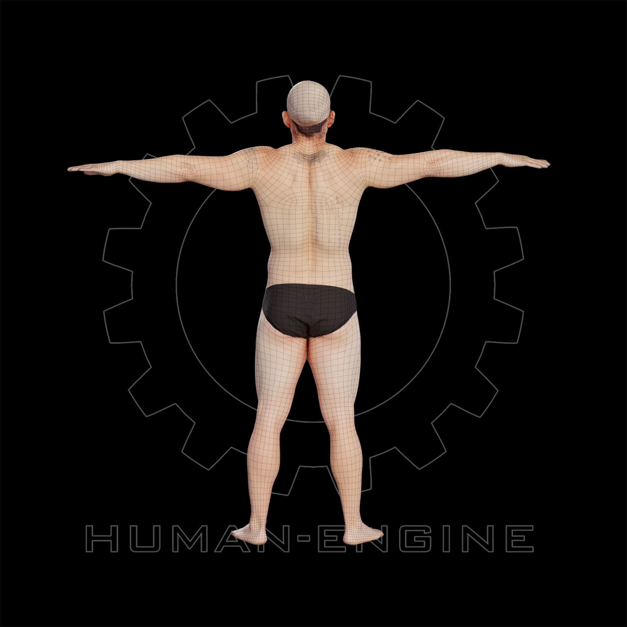 Male Scan - Victor T-pose Low-poly 3D model_2