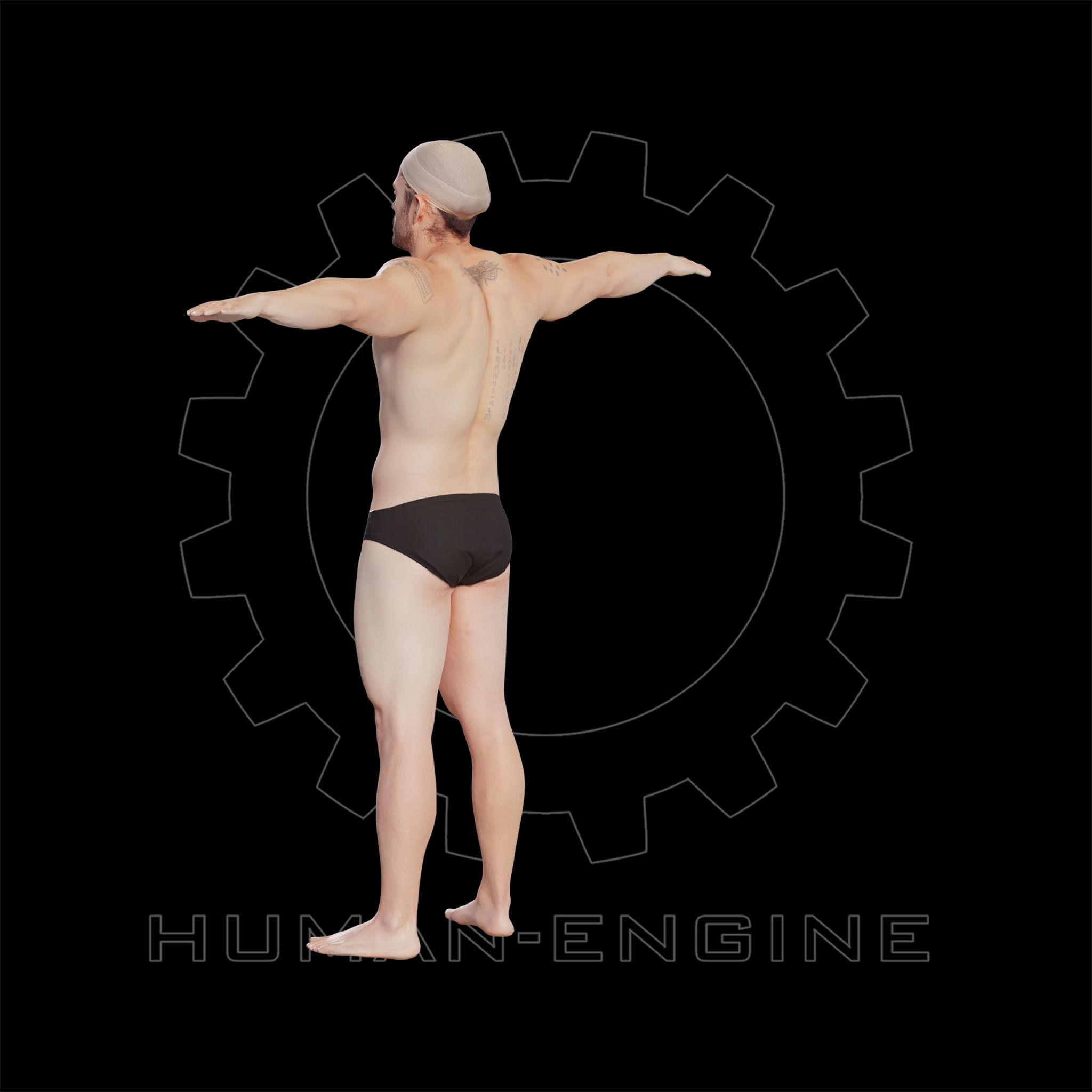 Male Scan - Victor T-pose Low-poly 3D model_3