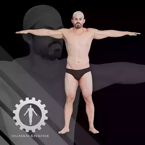 Male Scan - Victor T-pose Low-poly 3D model
