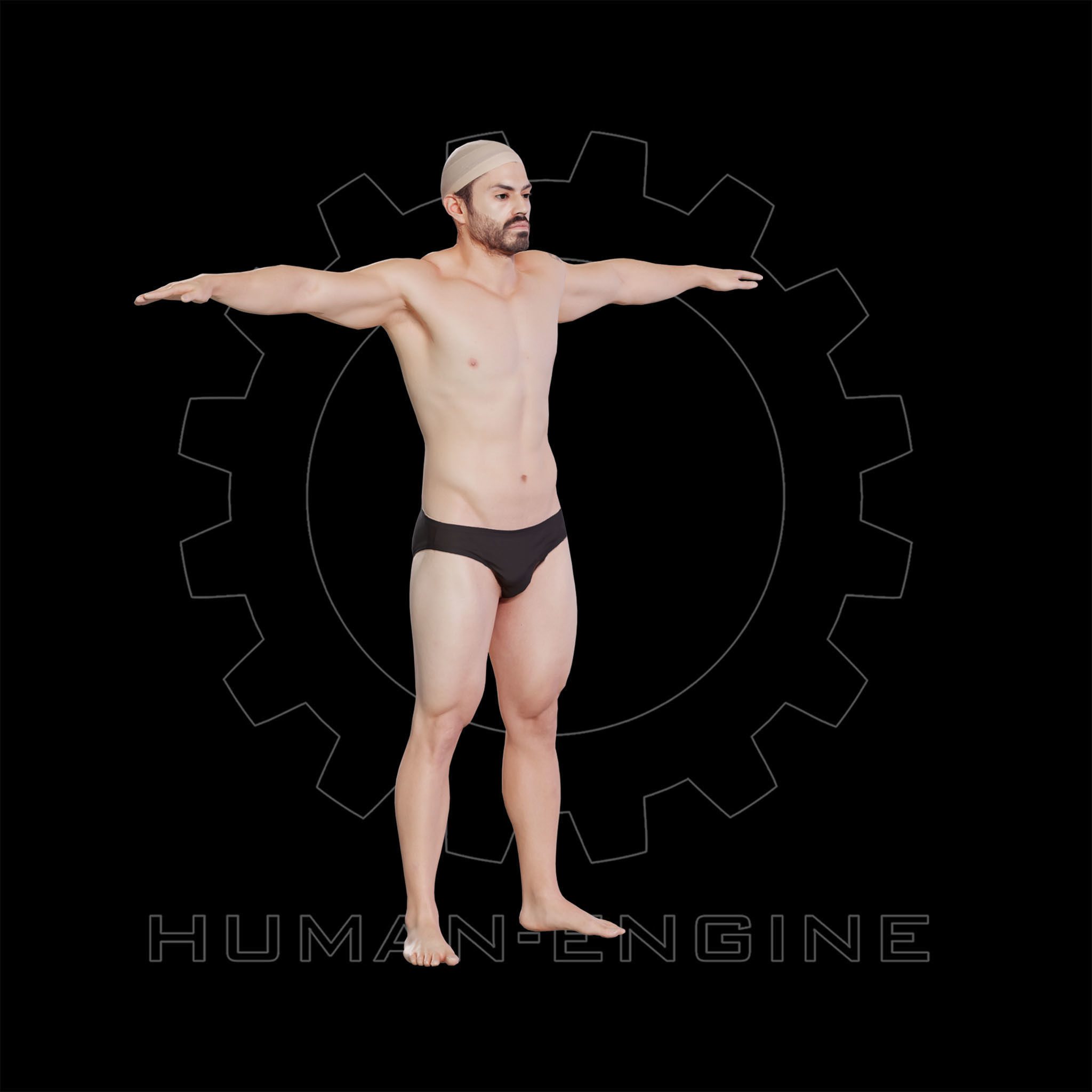 Male Scan - Victor T-pose Low-poly 3D model_10