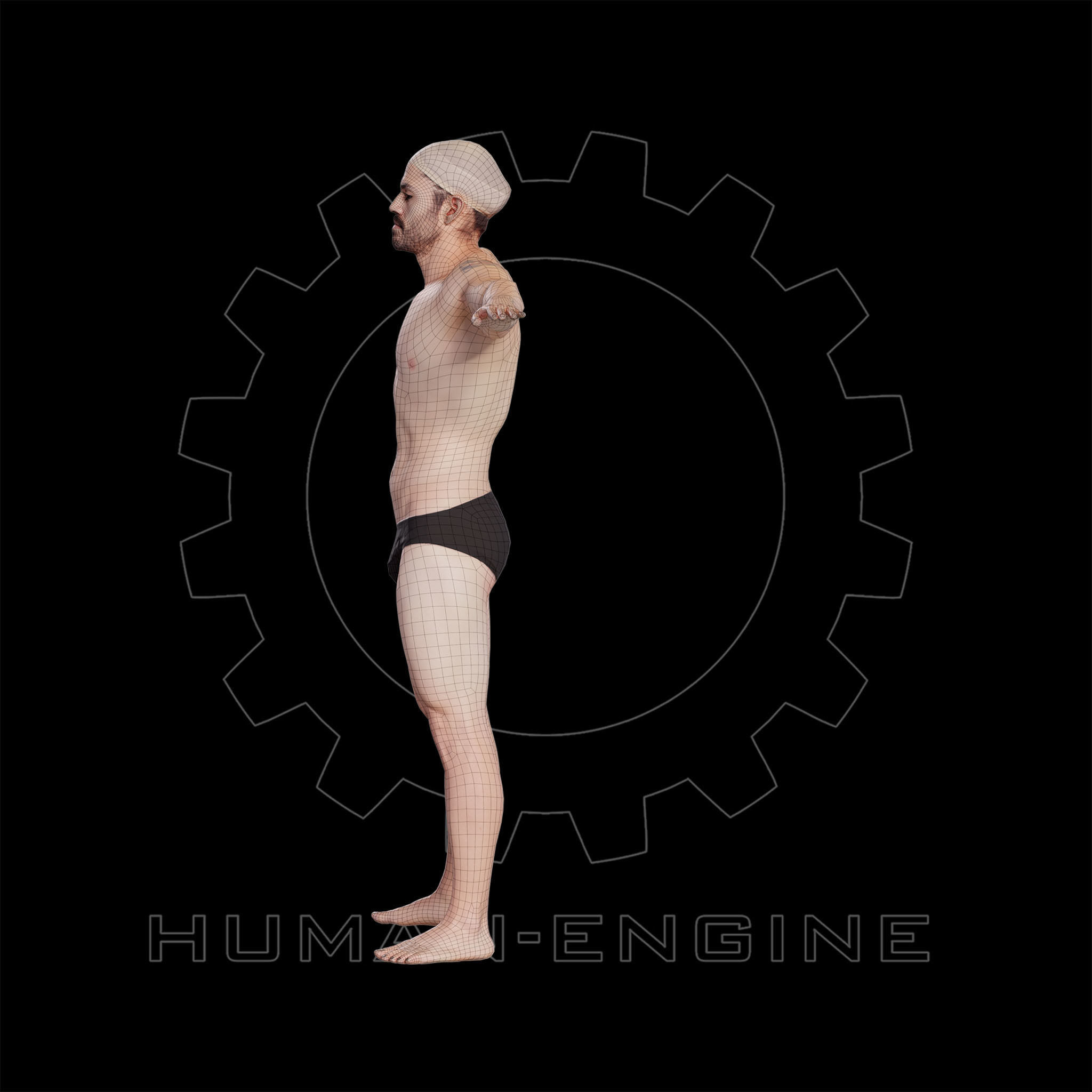 Male Scan - Victor T-pose Low-poly 3D model_6