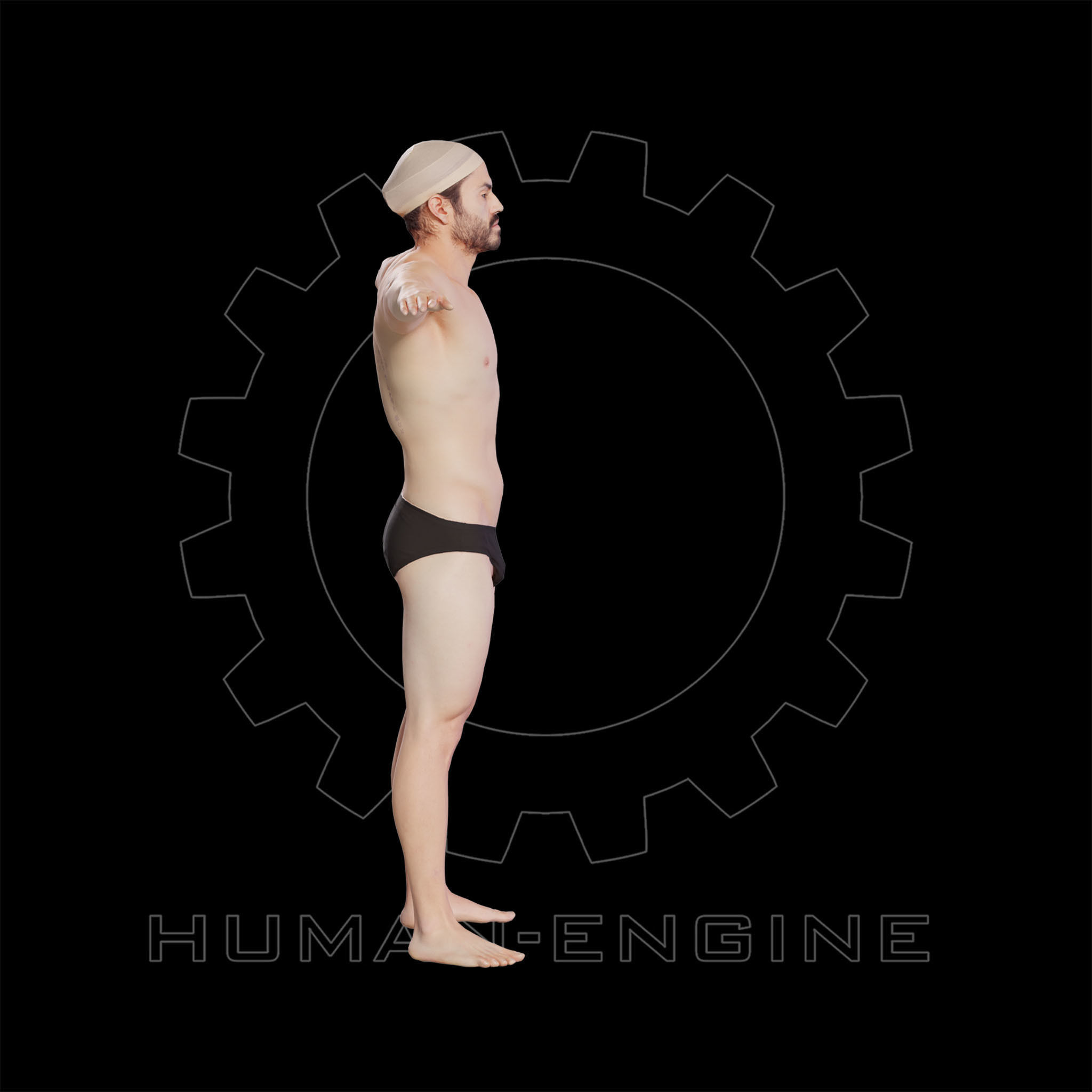 Male Scan - Victor T-pose Low-poly 3D model_12