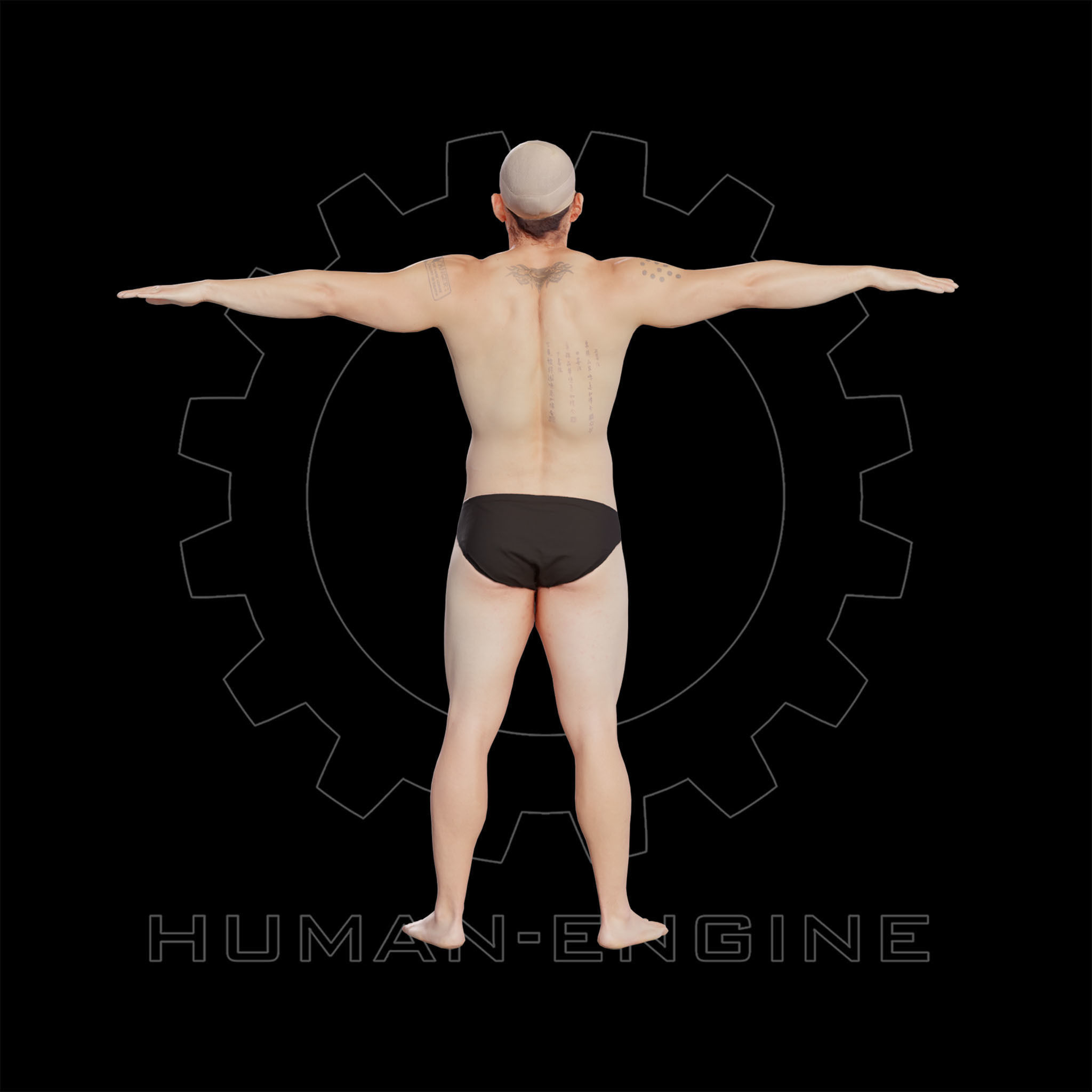 Male Scan - Victor T-pose Low-poly 3D model_16