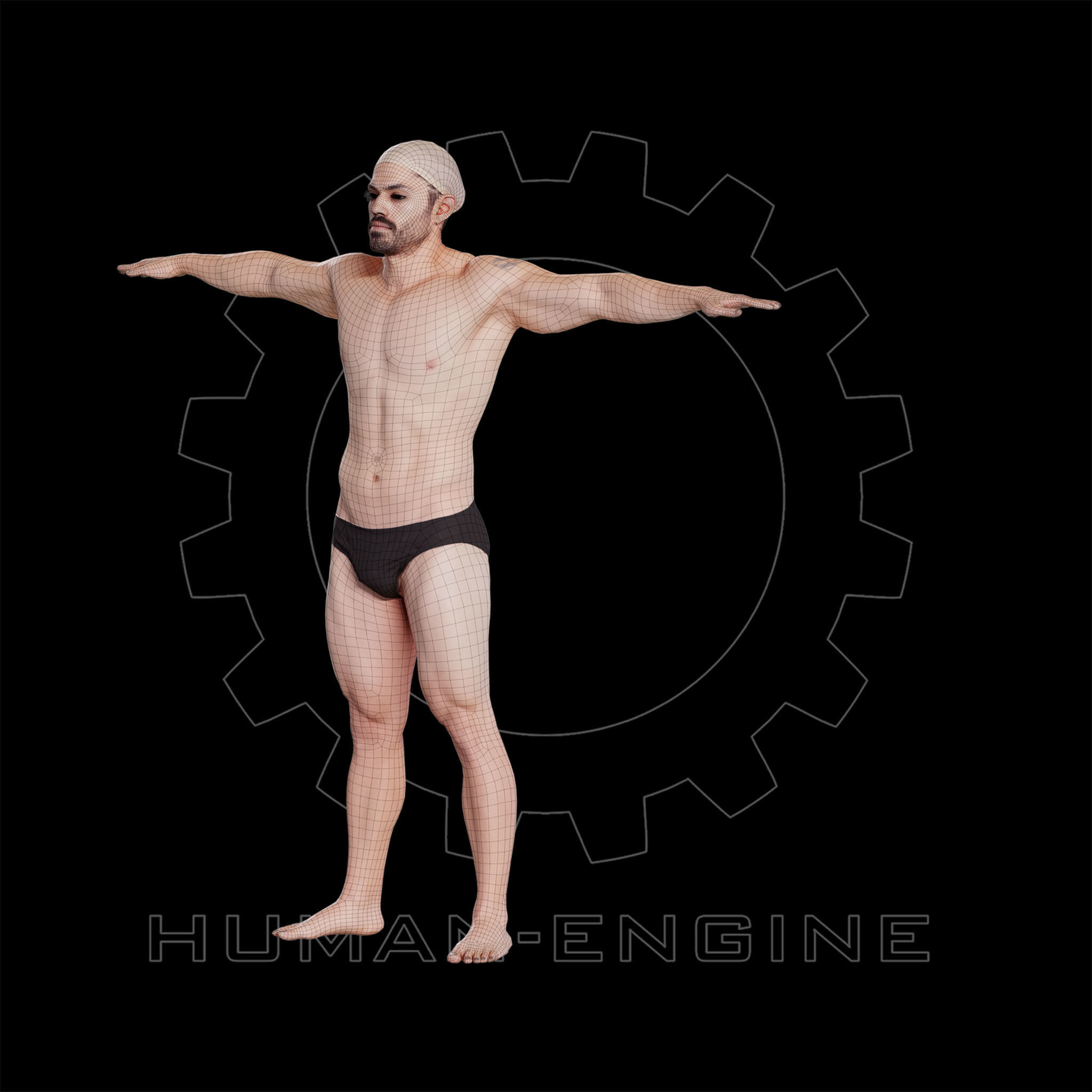 Male Scan - Victor T-pose Low-poly 3D model_8