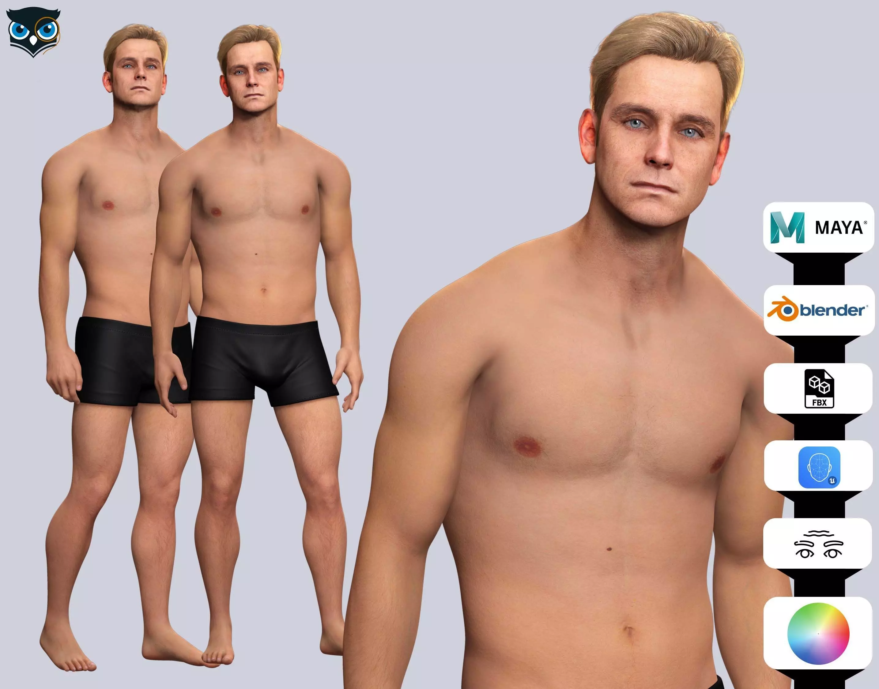 Homelander The Boys - Base Mesh Low-poly 3D model_0