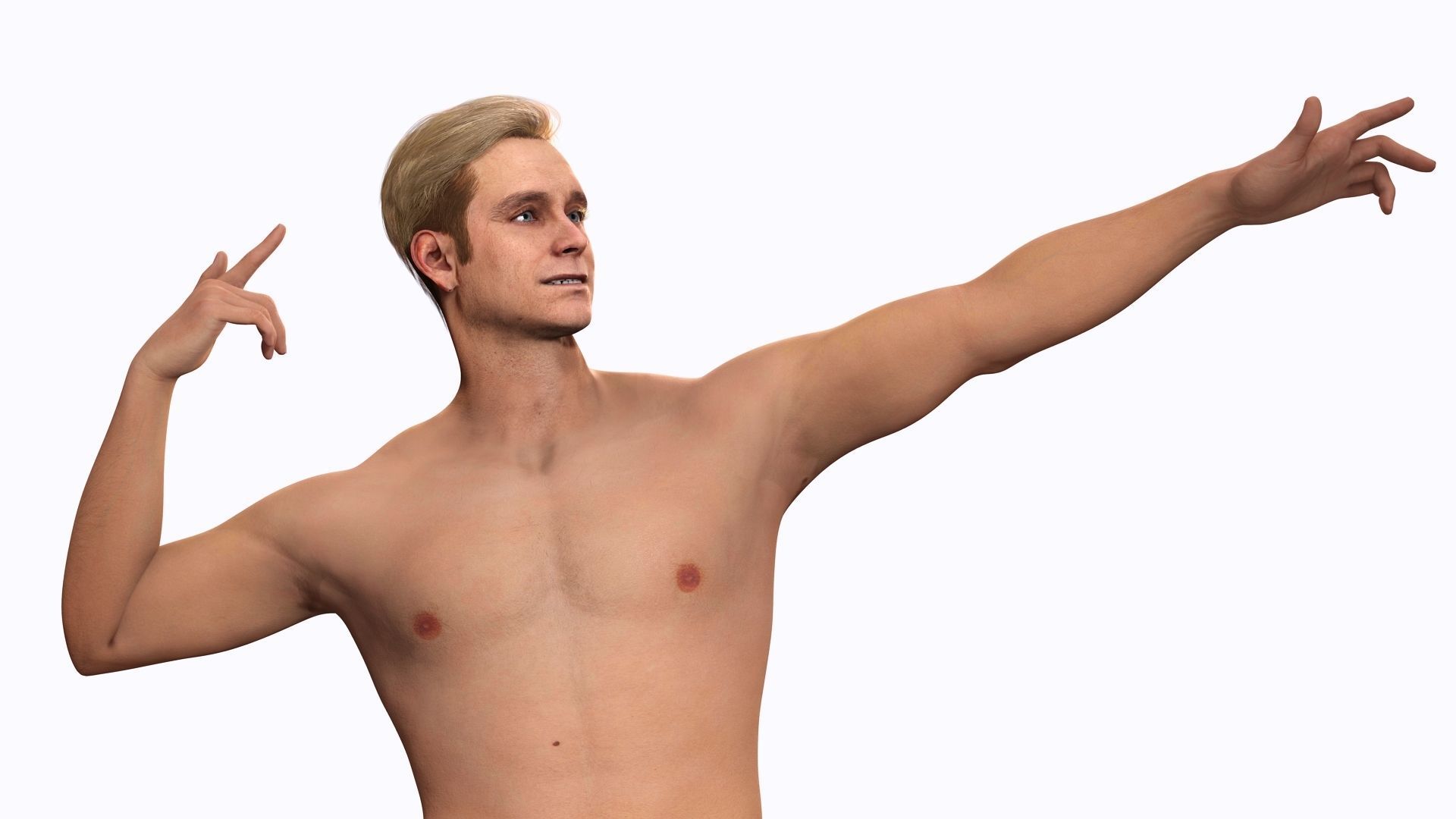 Homelander The Boys - Base Mesh Low-poly 3D model_4