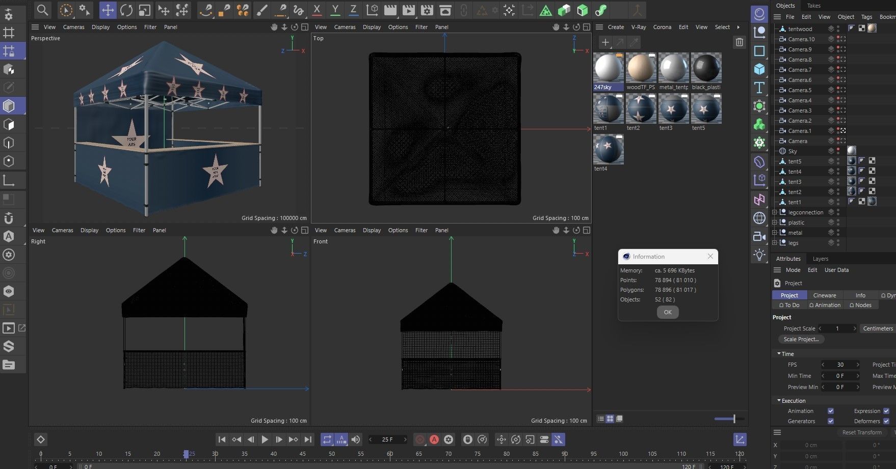 Event Tent 3 4x4 3D model_20