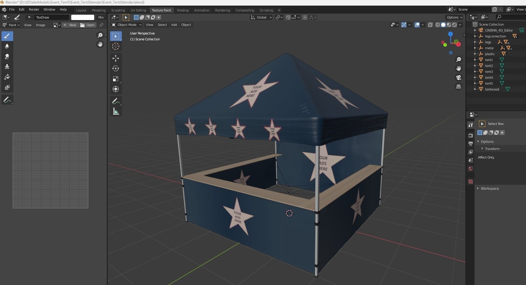 Event Tent 3 4x4 3D model_22