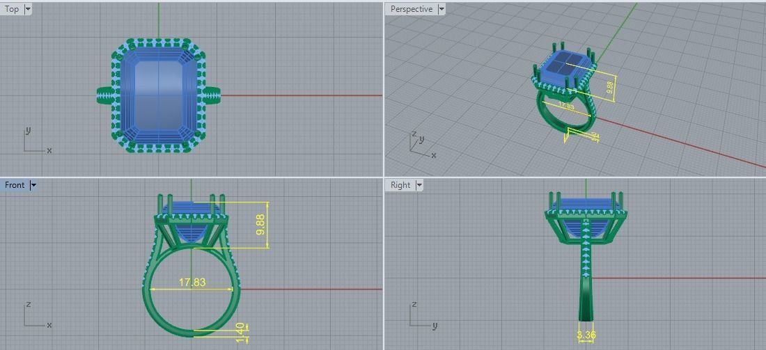 Ring Emerald Model 5611 3D print model_5