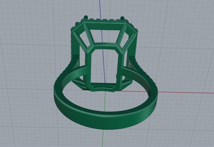 Ring Emerald Model 5611 3D print model_4