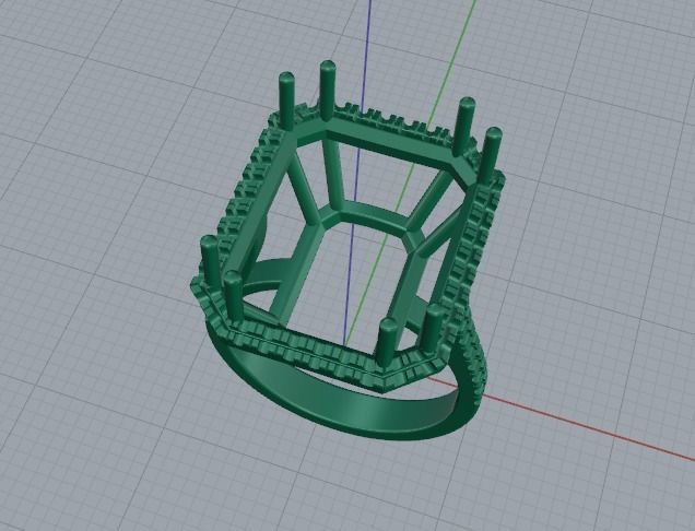 Ring Emerald Model 5611 3D print model_2