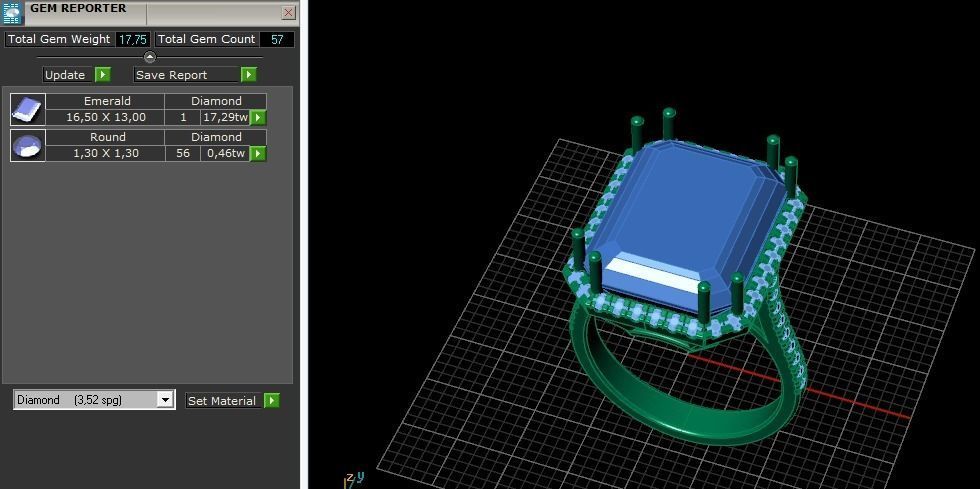 Ring Emerald Model 5611 3D print model_7
