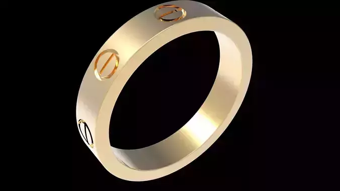 Screw  Wedding Ring Width 3 7mm 16 1mm 3D print model